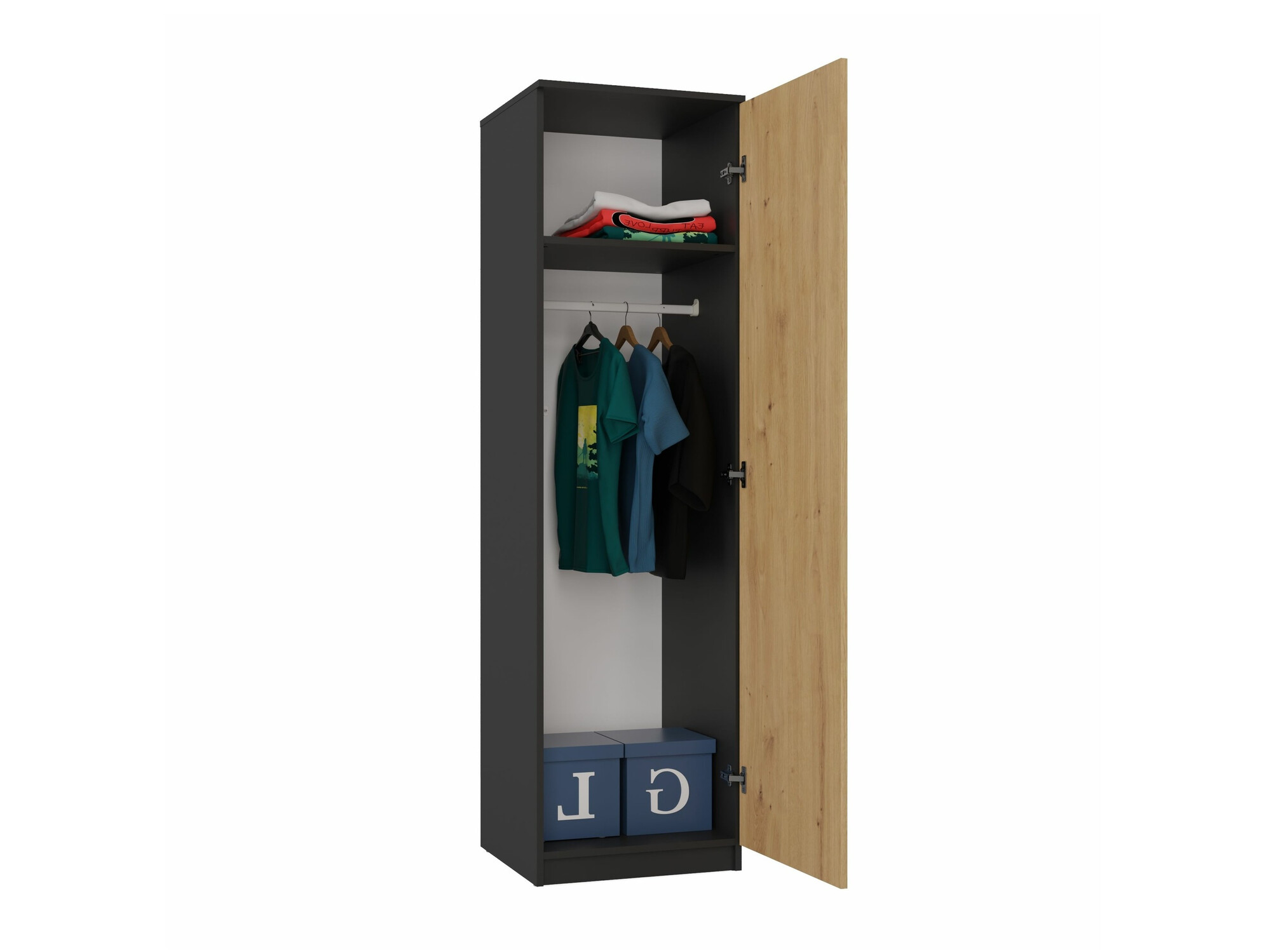 Garderobna omara Elbvelu 118 (Antracit + Artisan hrast)