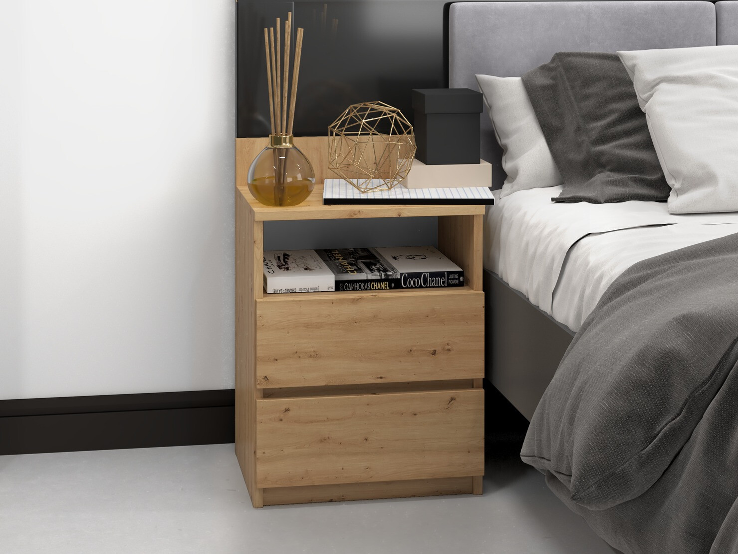 Nočna omarica Elbvelu 119 (Artisan hrast)