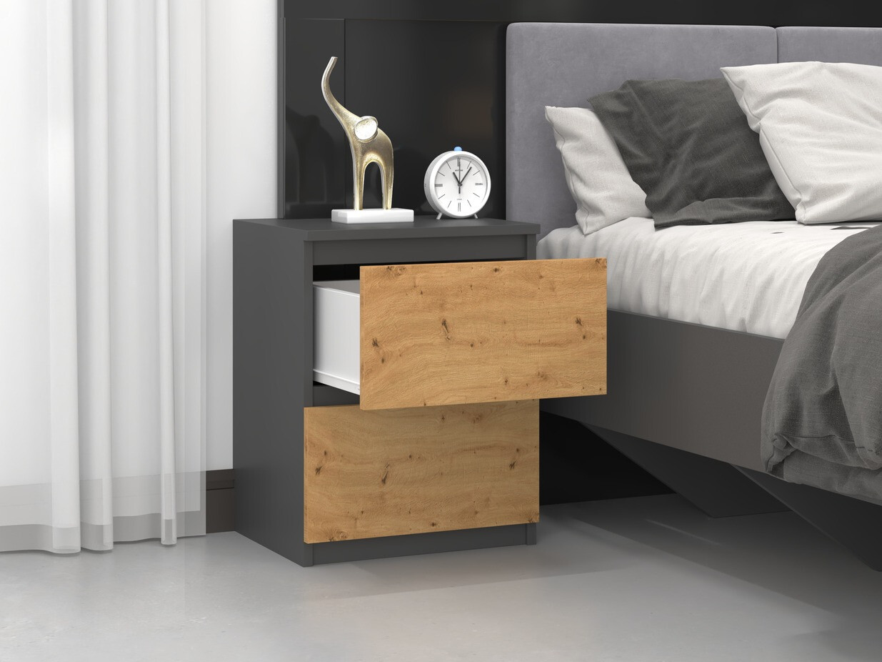 Nočna omarica Elbvelu 120 (Antracit + Artisan hrast)