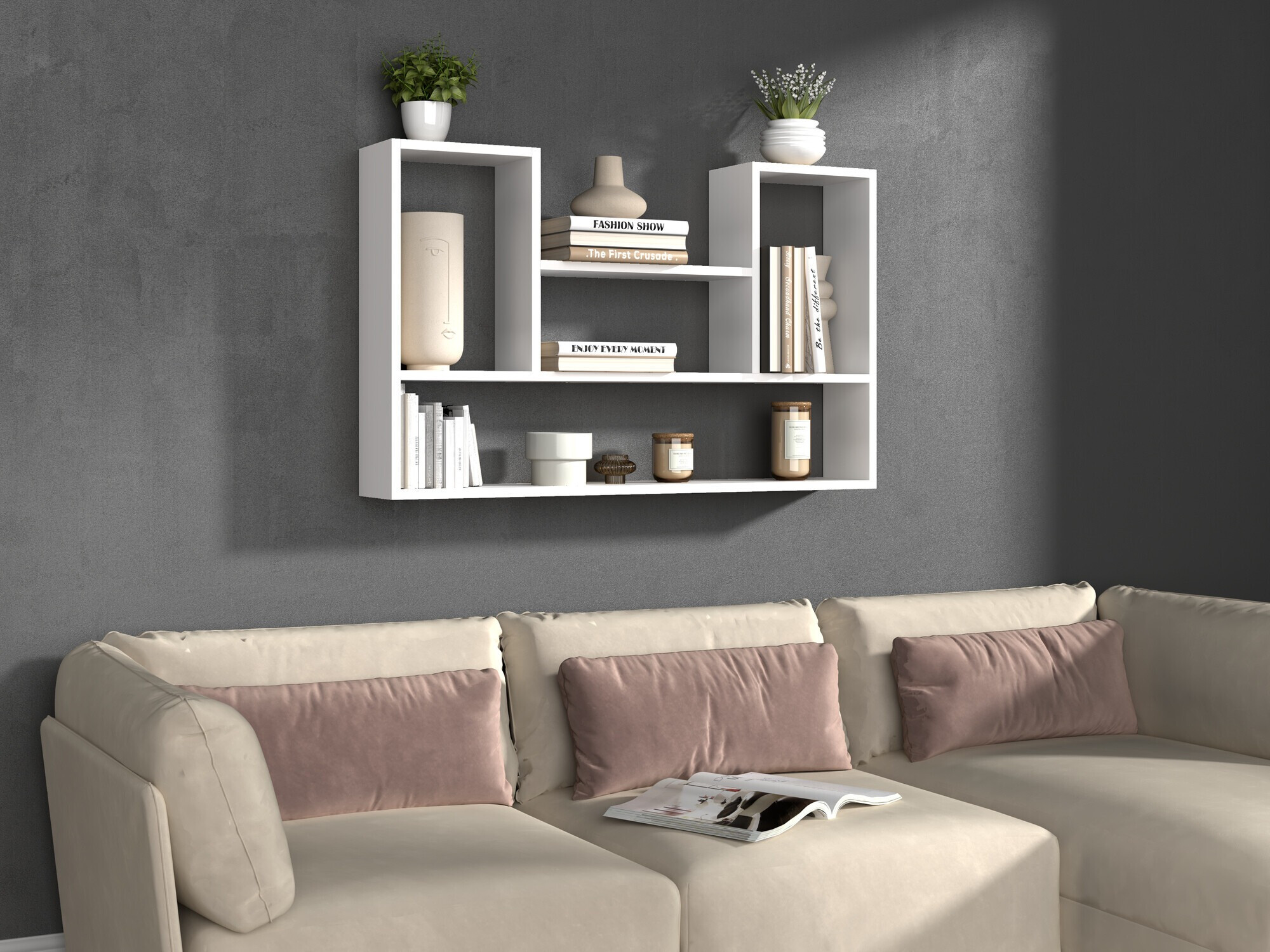 Stenska polica Mandeville 225 (Bela)