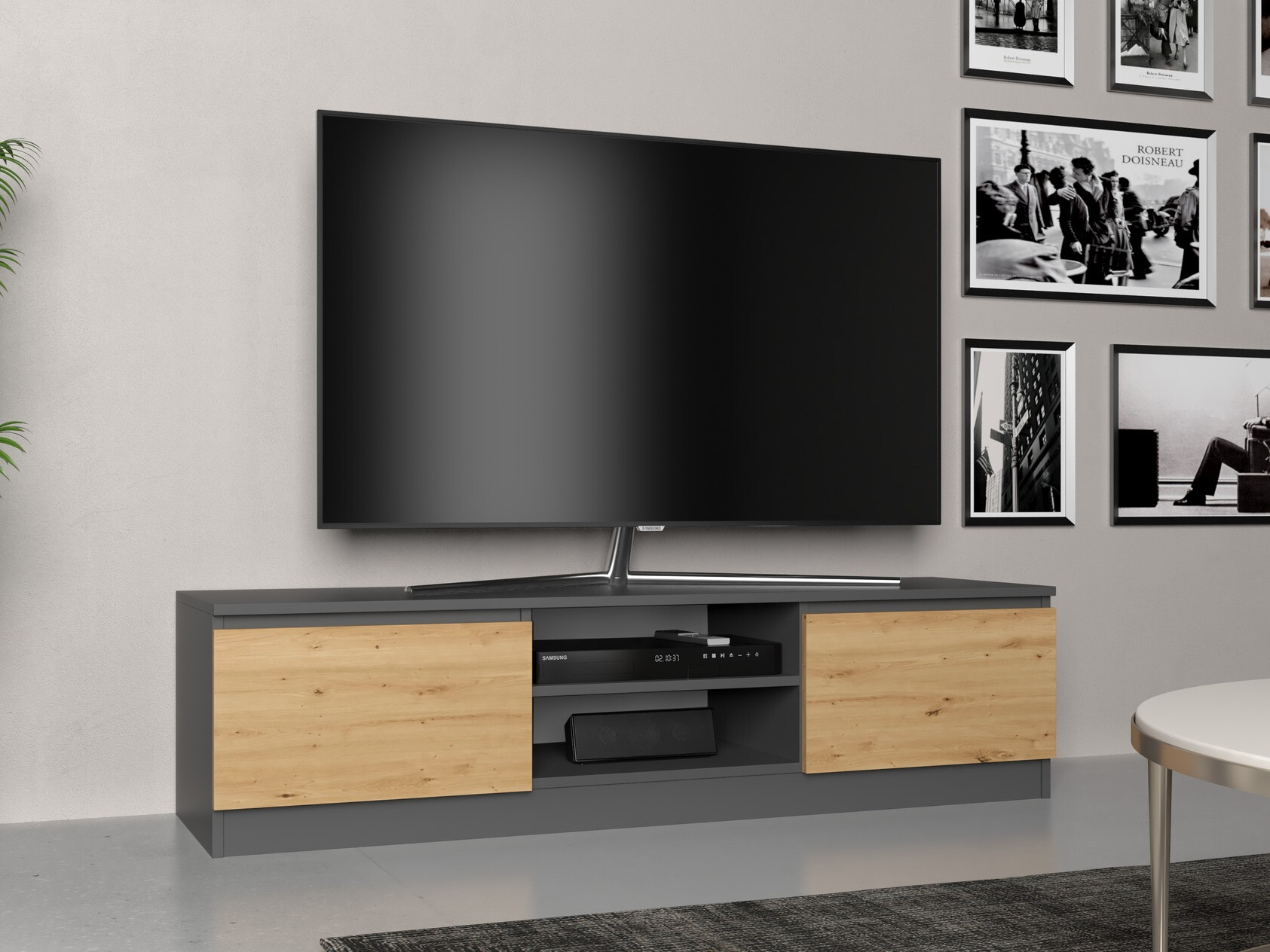 TV-omarica Elbvelu 125 (Antracit + Artisan hrast)