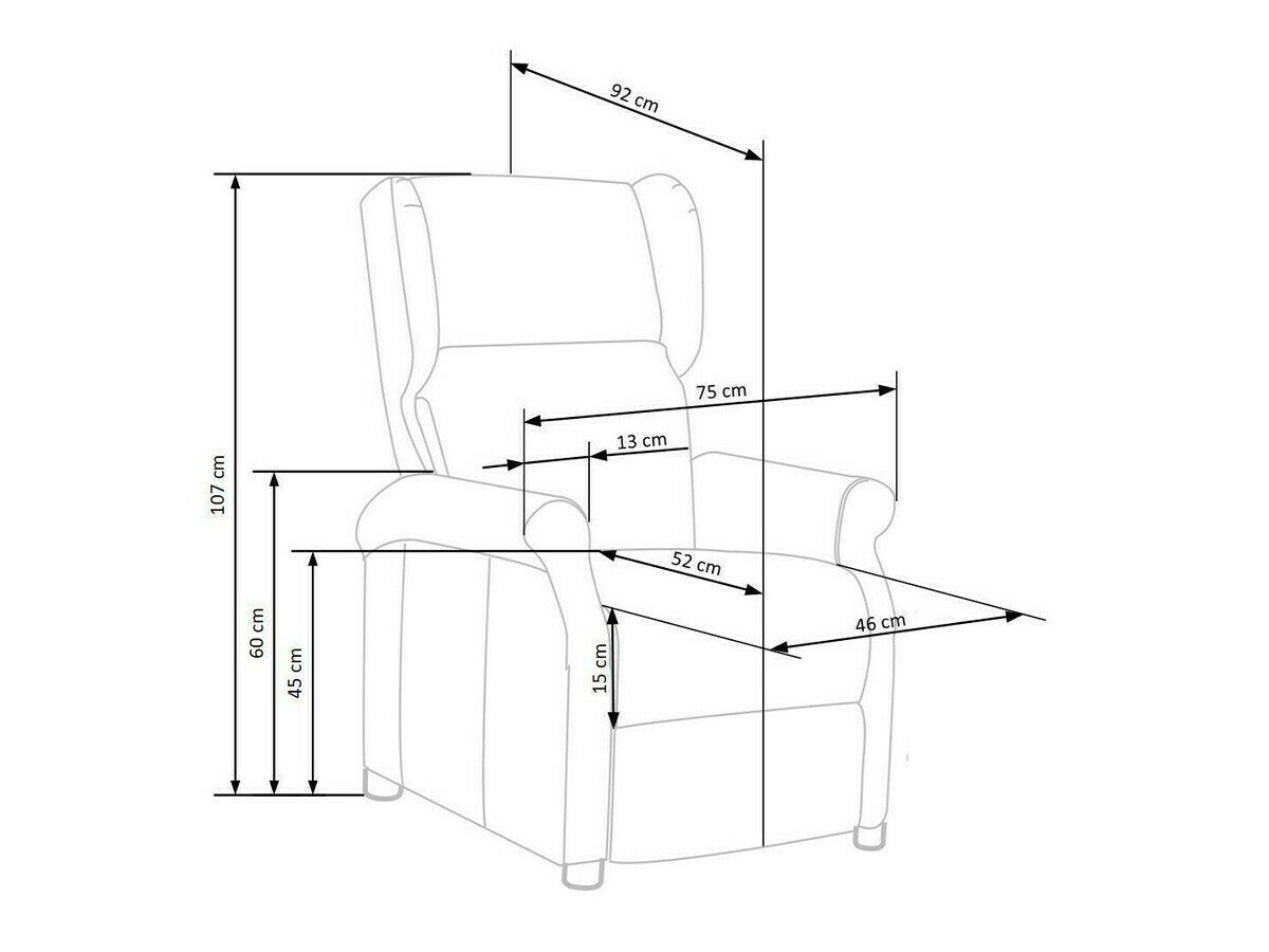 Fotelj s počivalnikom Houston 878 (Rjava)