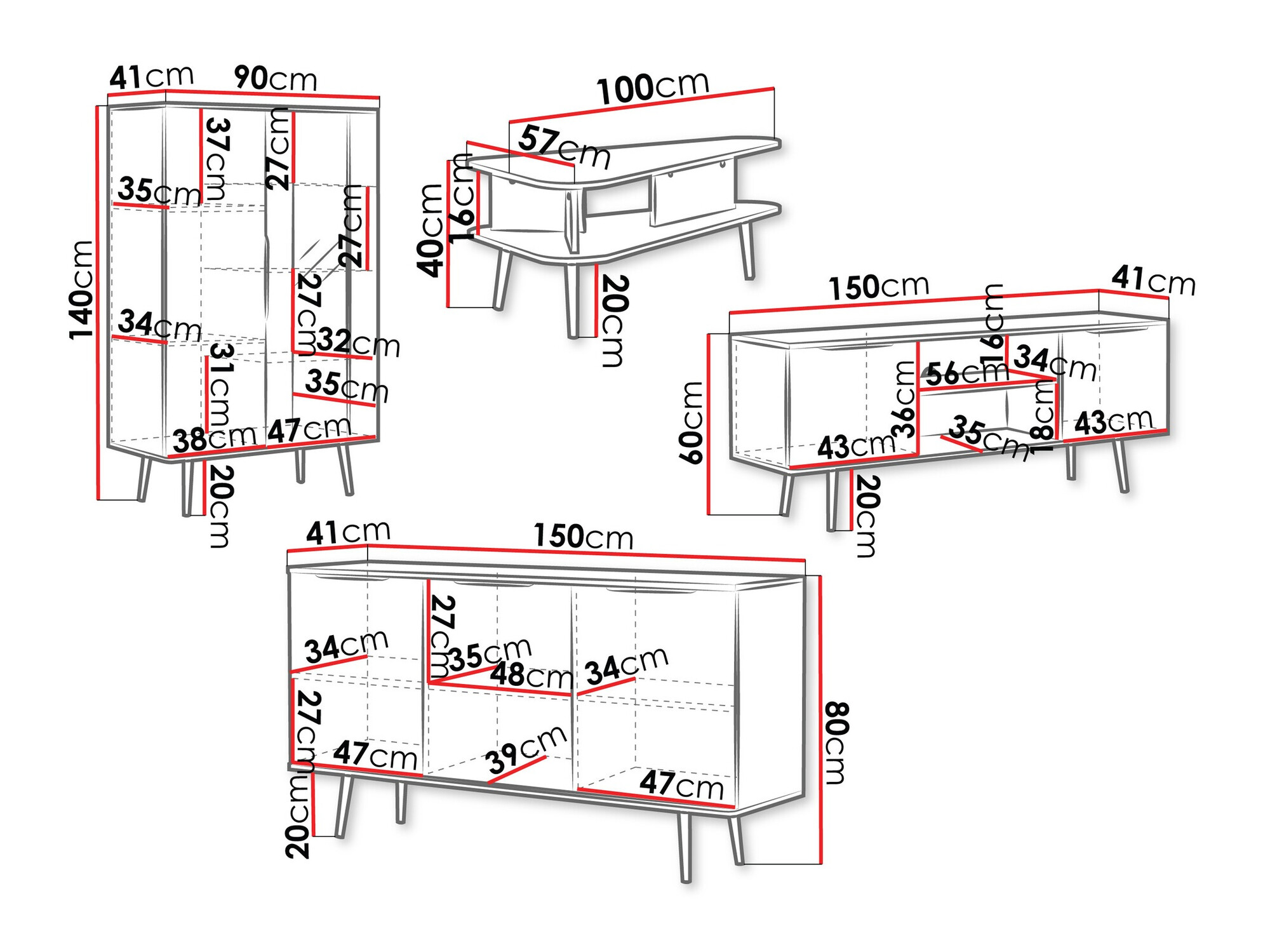Komplet za dnevno sobo Livetre 105 (Ne)