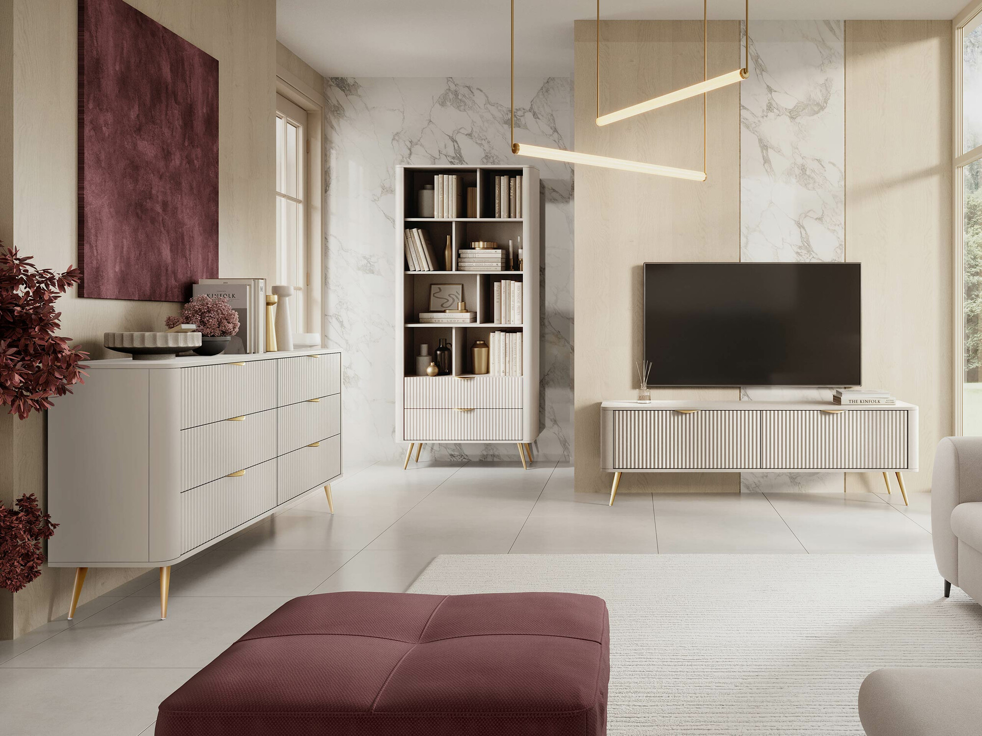 Komplet za dnevno sobo Versoe 109 (Bež)