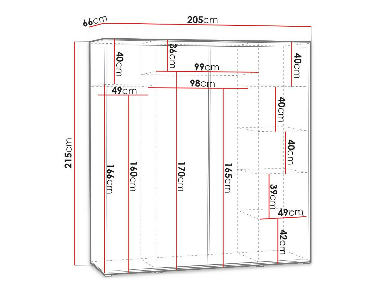 Garderobna omara Murrieta 135 (Bela)
