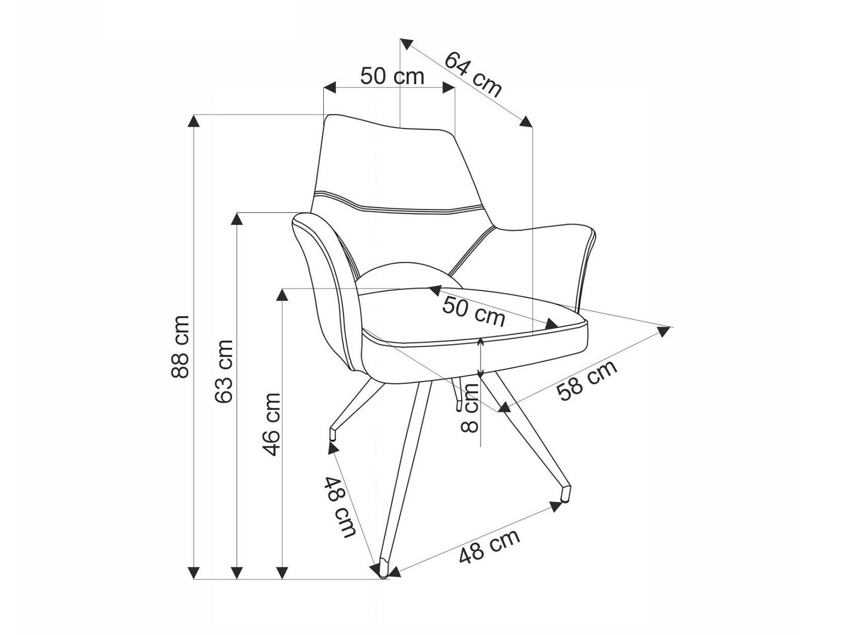 Stol Houston 1675 (Kaki)