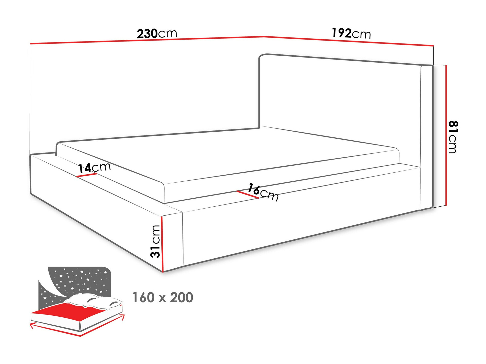 Postelja TrendyNest 107 (Top 90)