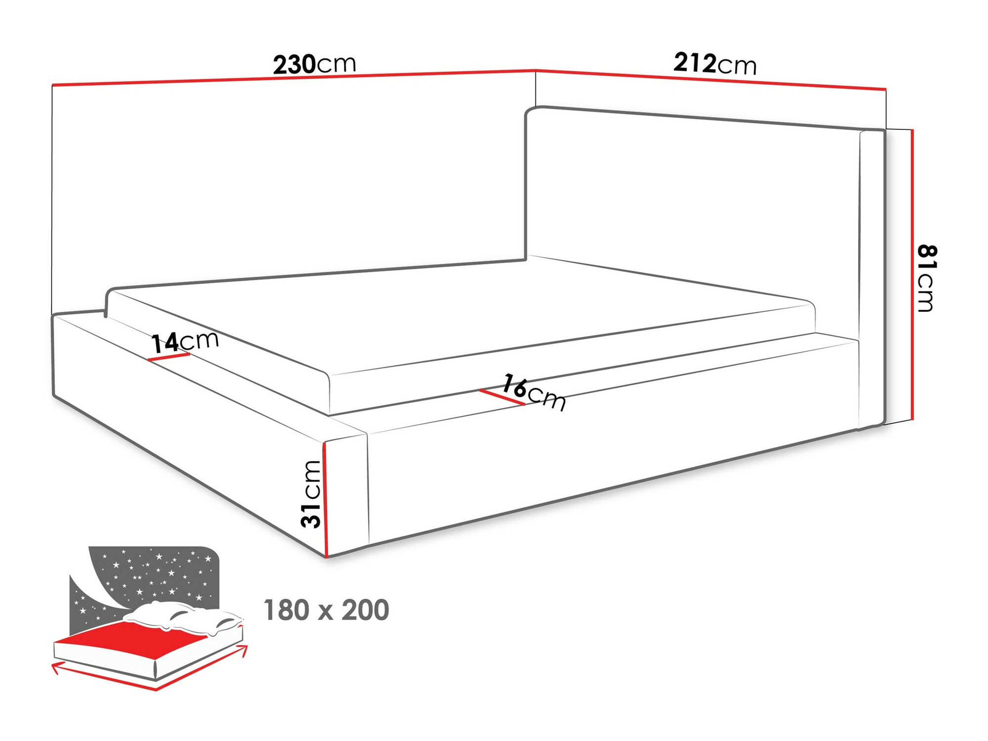 Postelja TrendyNest 107 (Top 90)