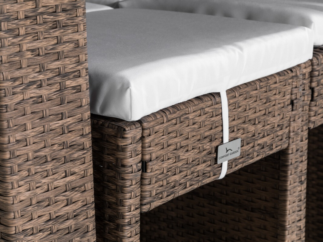 Komplet mize in stolov Comfort Garden 1557 (Črna + Rjava)