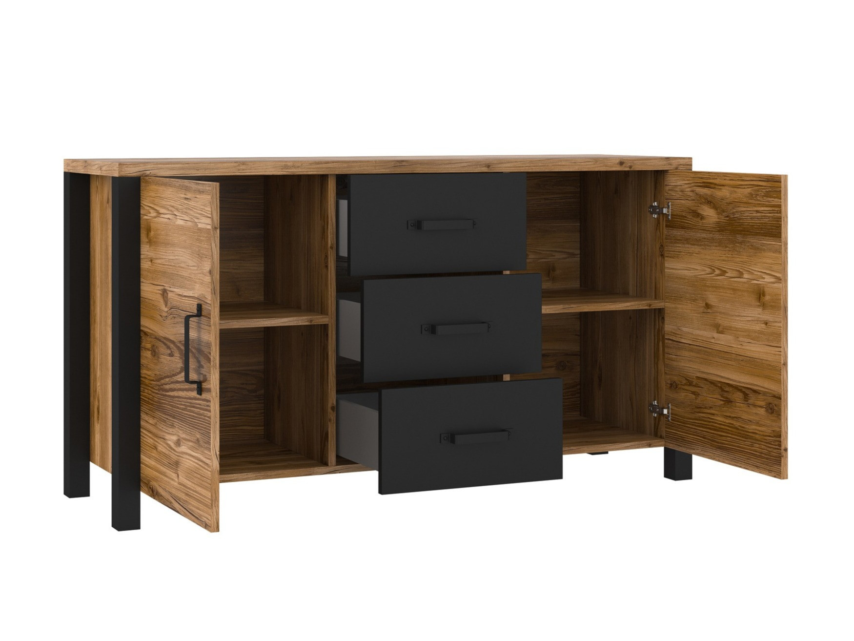 Komoda Tornua 103 (Temna smreka + Mat črna)