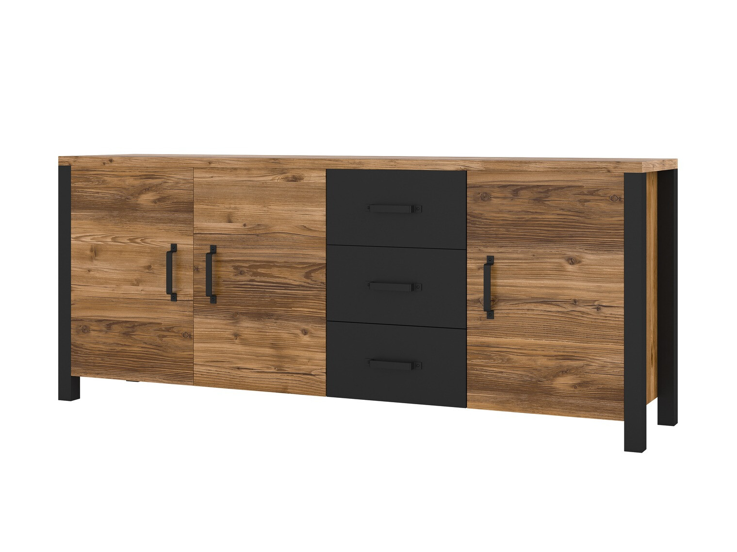 Komoda Tornua 106 (Temna smreka + Mat črna)