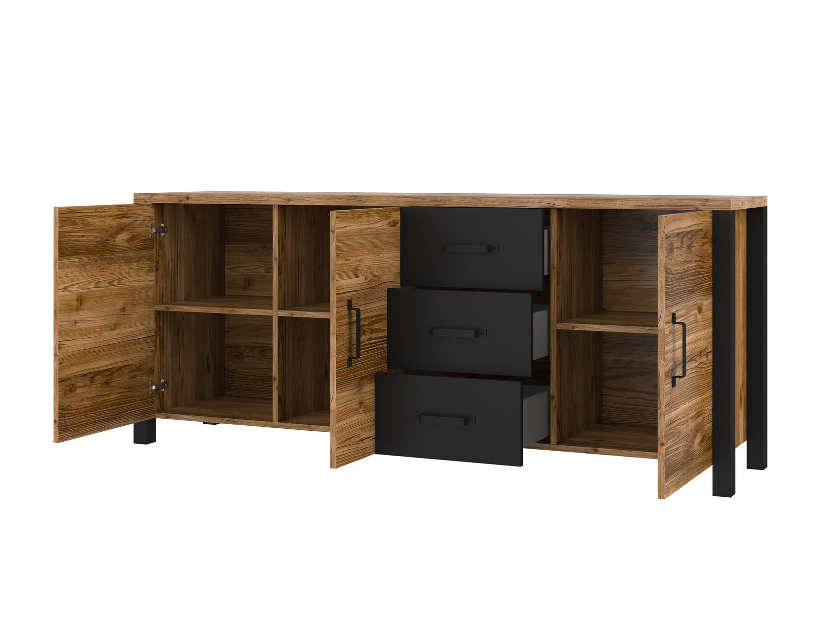 Komoda Tornua 106 (Temna smreka + Mat črna)