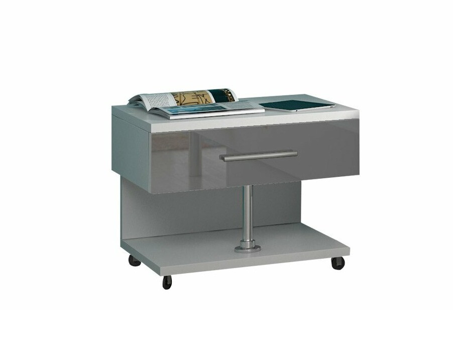 Nočna omarica Campus (Bela + Sijaj siva)