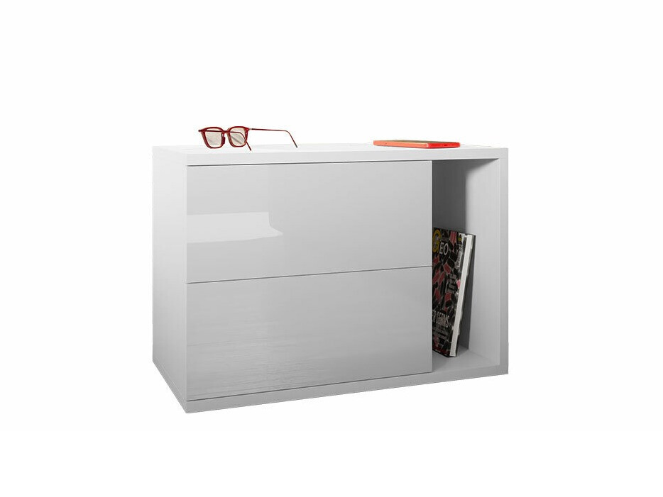 Nočna omarica Hederos (Bela + Sijaj bela)