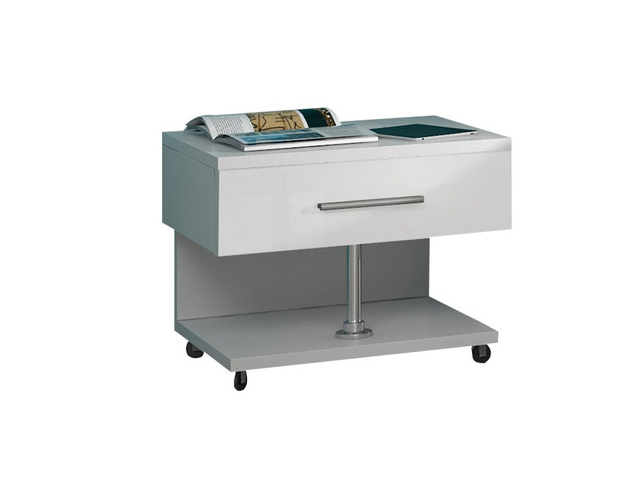 Nočna omarica Salmere 103 (Bela + Sijaj bela)