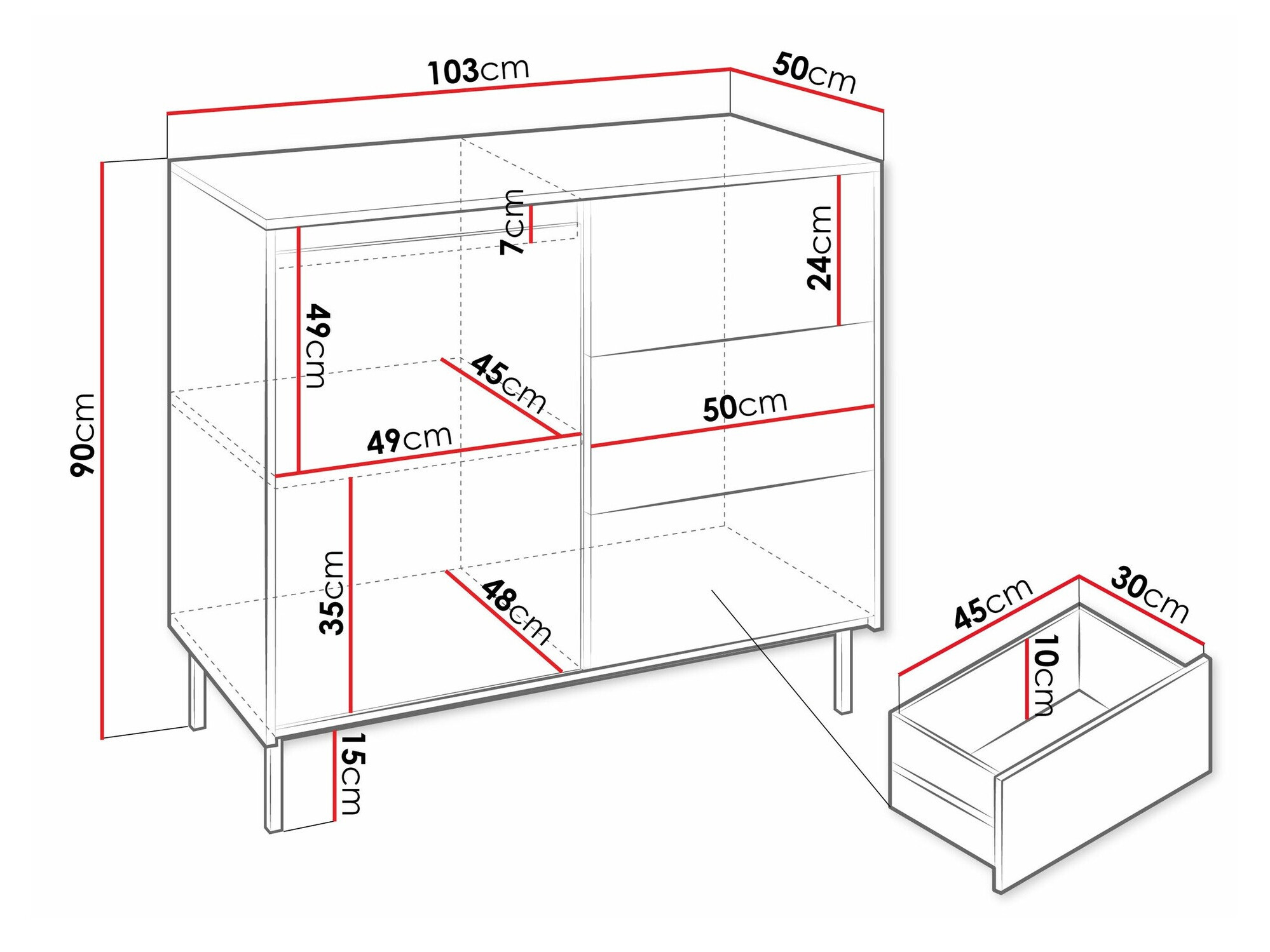 Komoda Comfivo Delruva 100 (Črna)