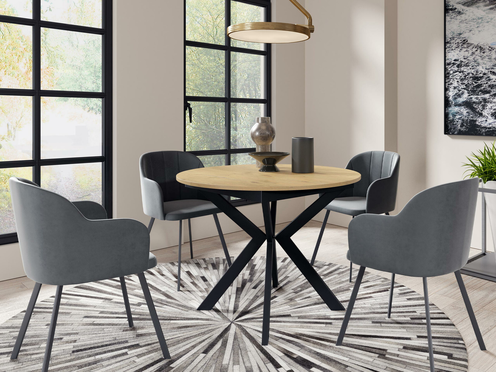 Miza Oswego 112 (Črna + Hrast lancelot)