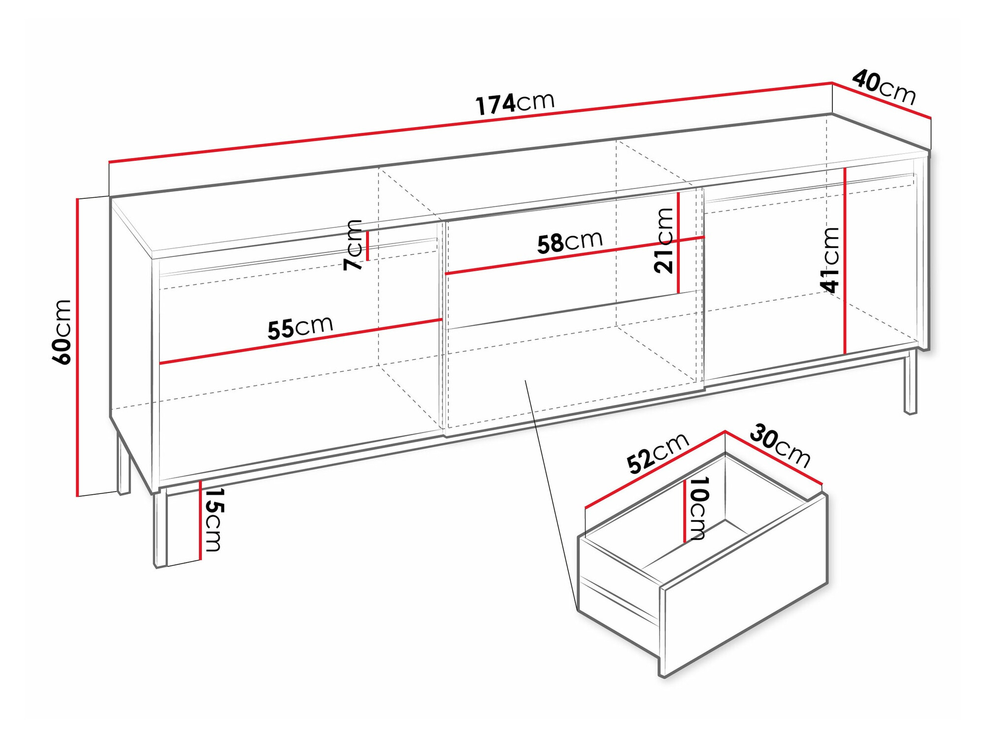 TV-omarica Comfivo Delruva I (Črna)