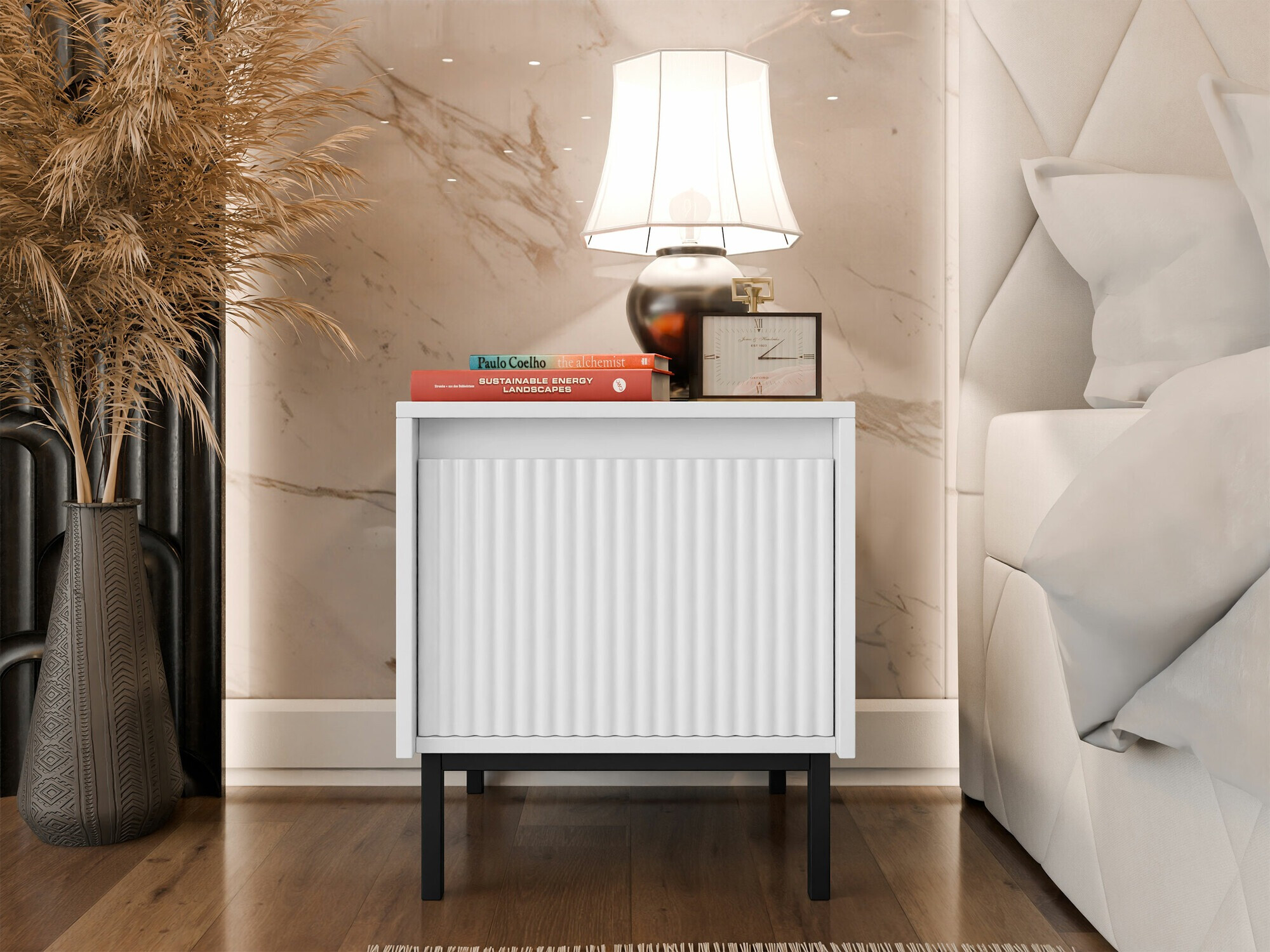 Nočna omarica Comfivo Delruva (Bela)