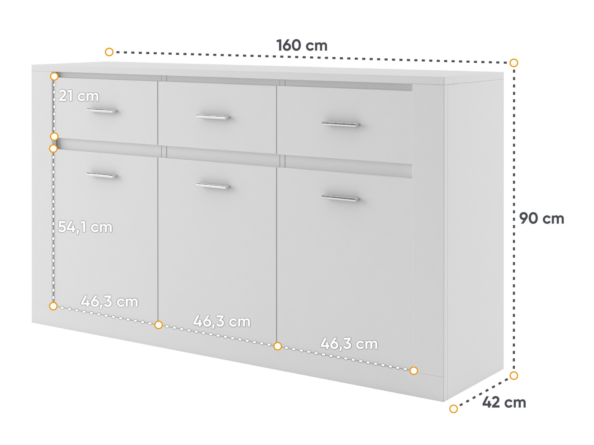 Komoda Fresno 107 (Bela)