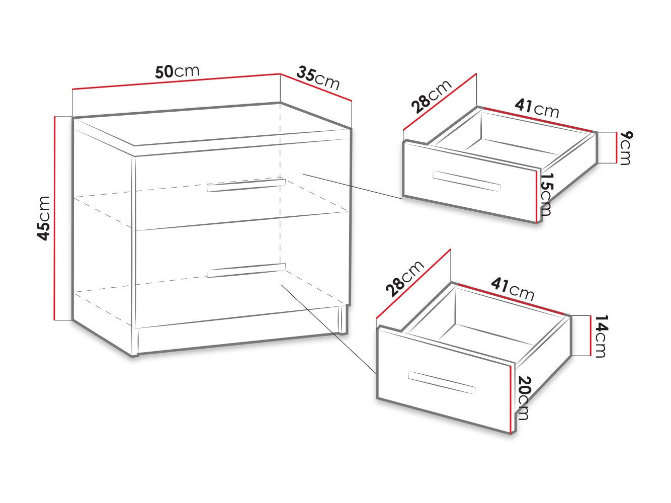 Nočna omarica Catromi 103 (Bela)