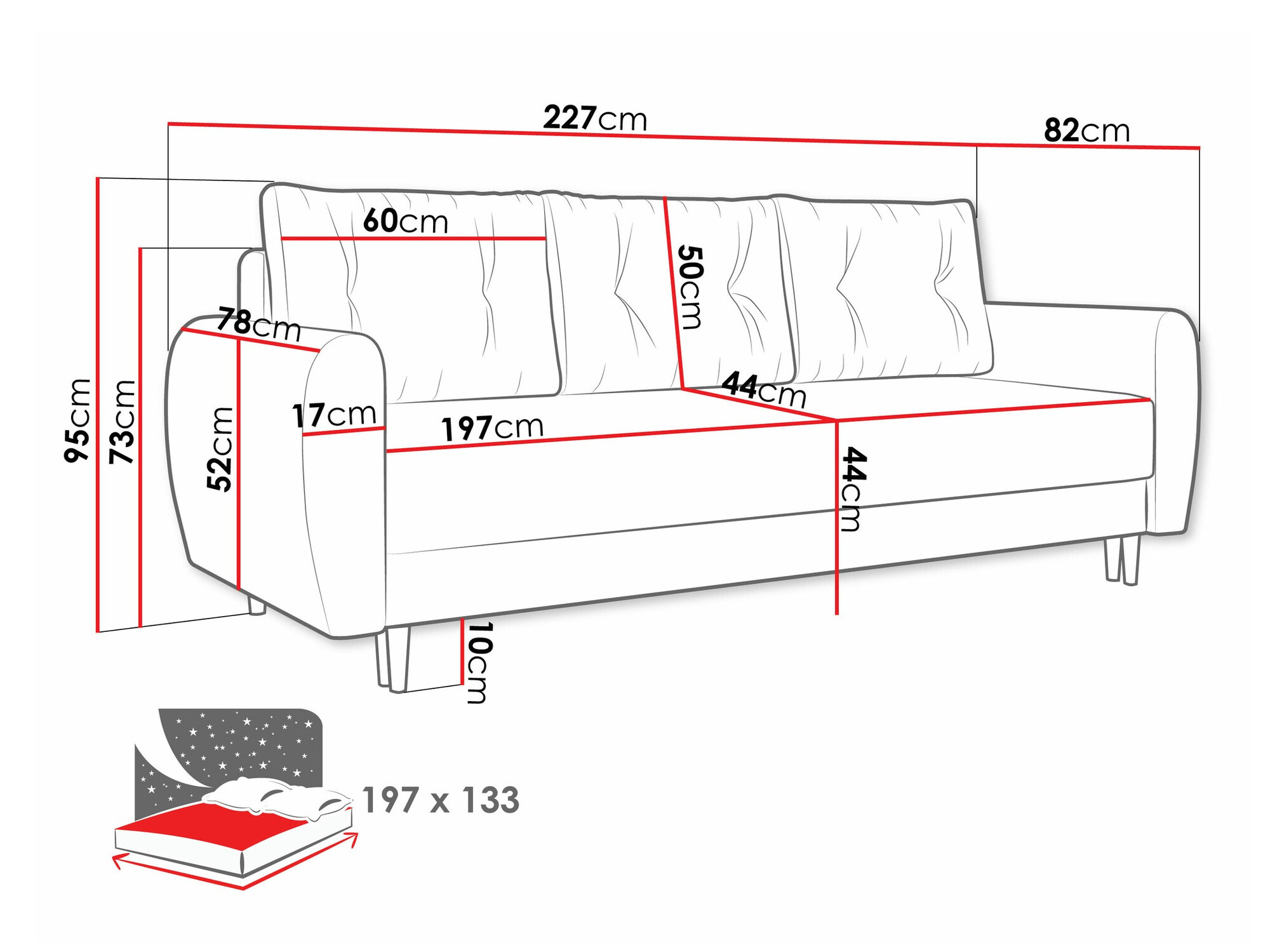 Raztegljiv kavč Memphis 143 (Itaka 10)