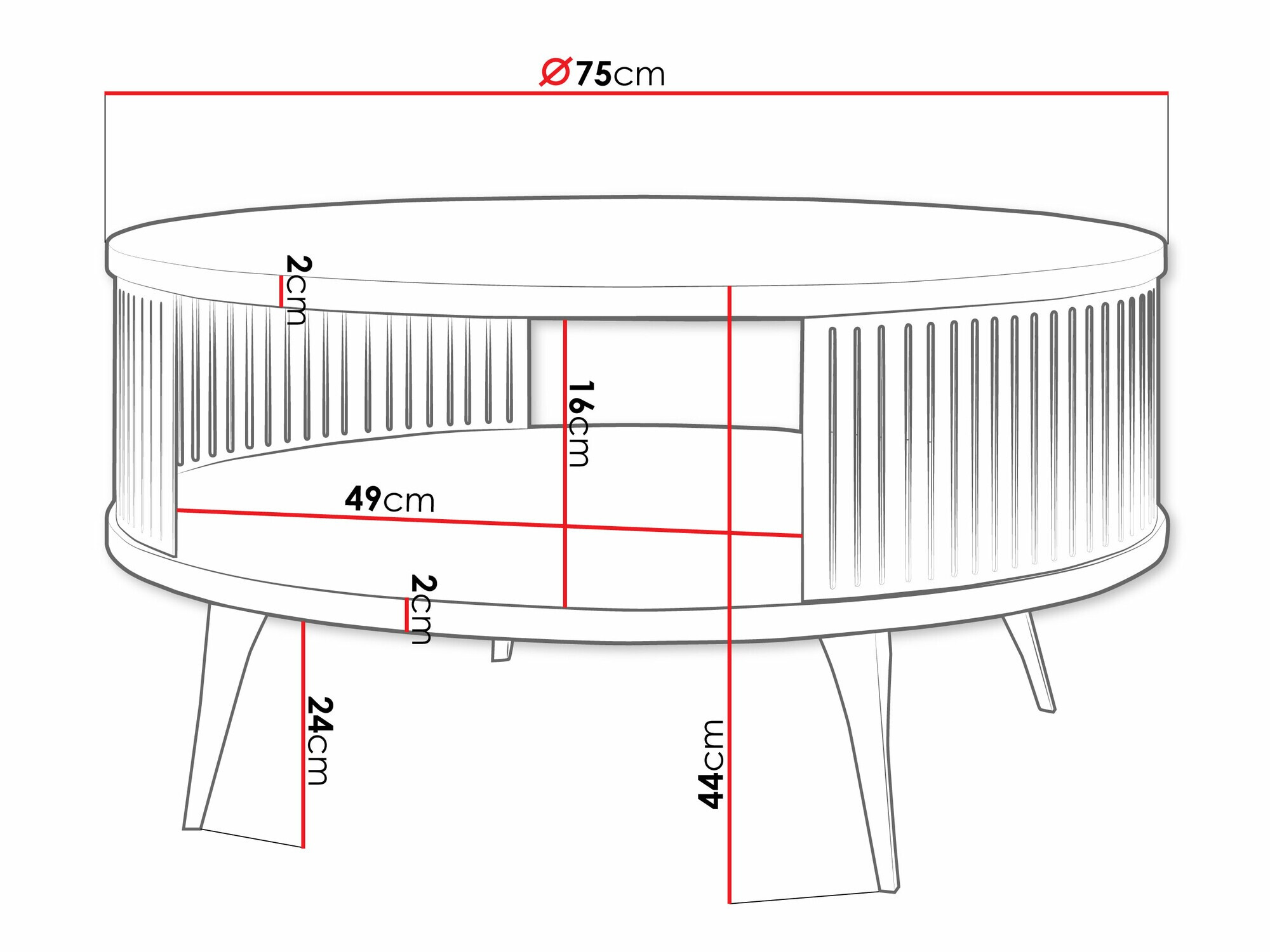 Klubska mizica Vitum (Črna + Craft zlati hrast)