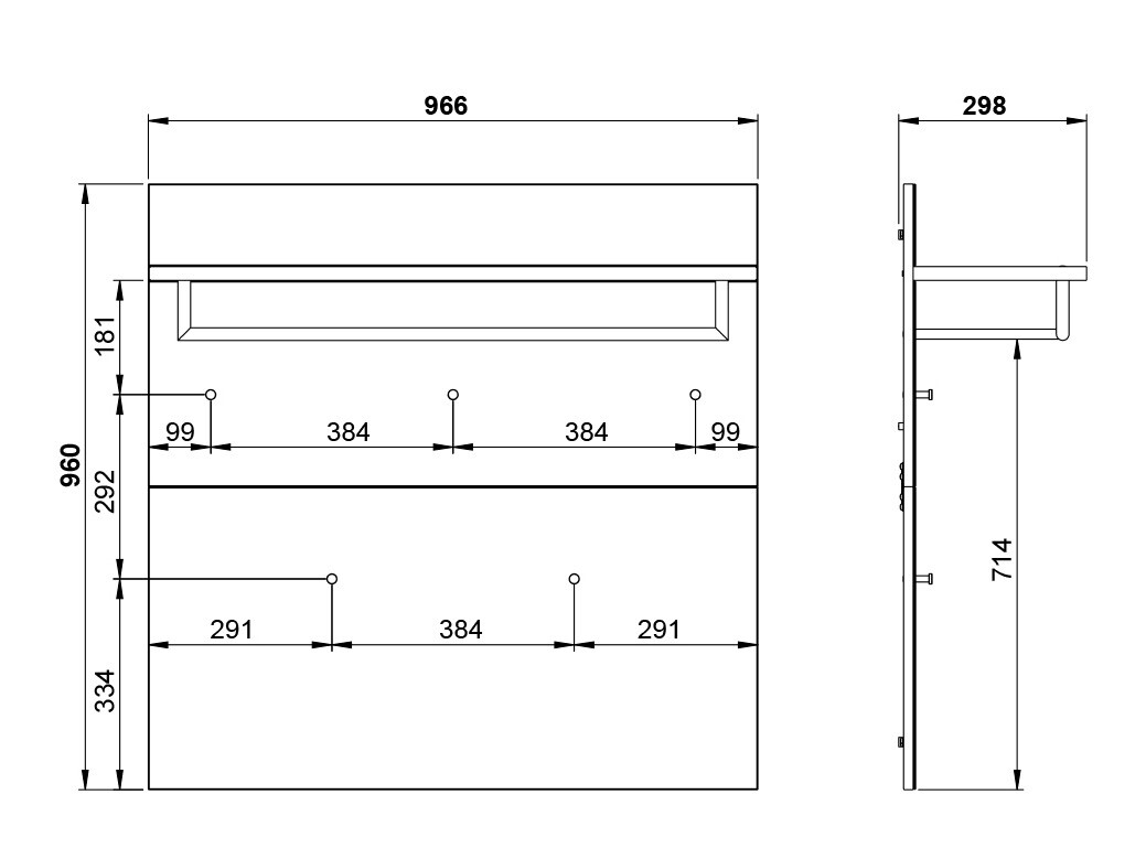 Obešalnik Fivsori 107 (Bela)