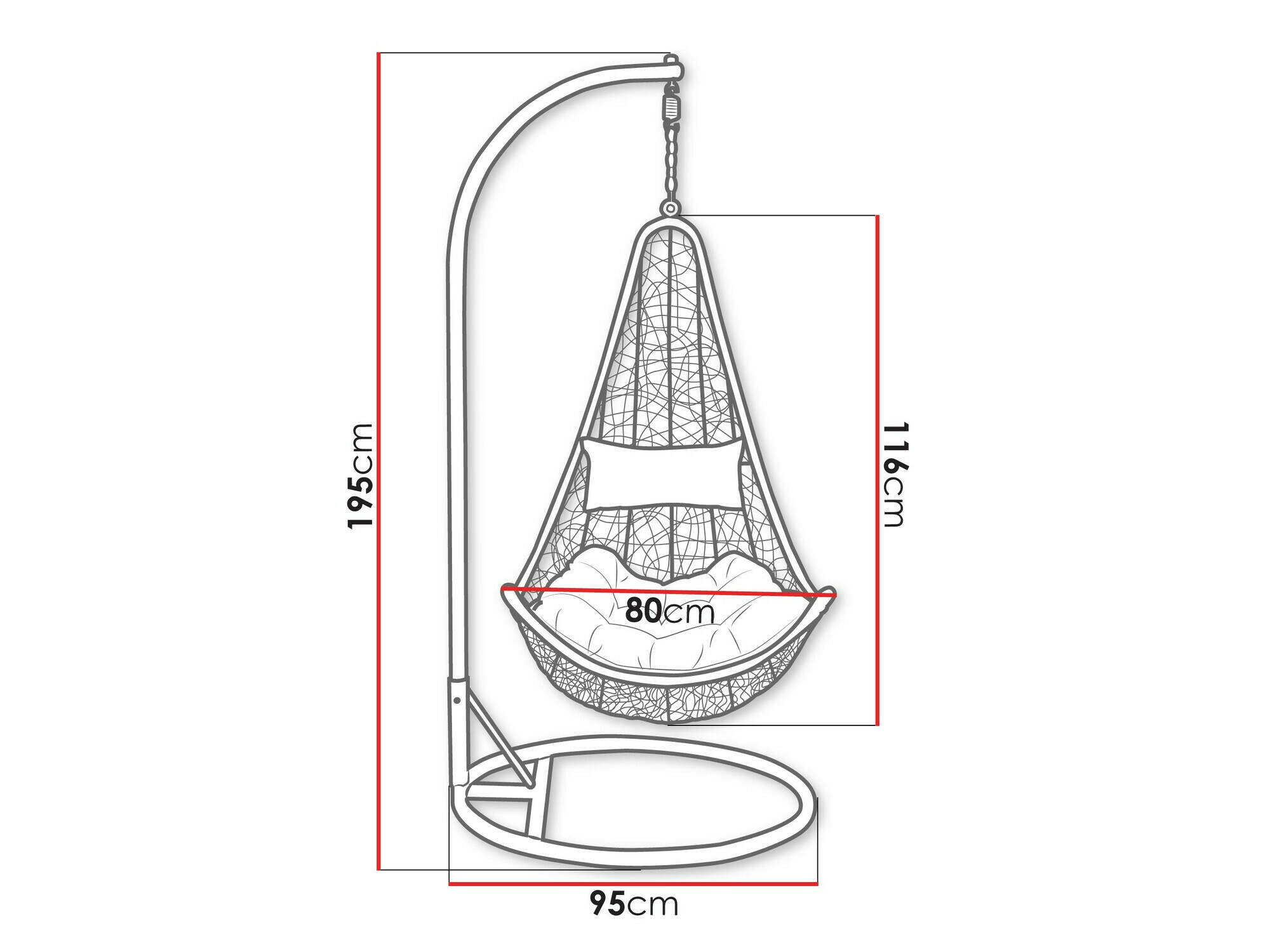 Viseči stol Comfivo 313 (Siva)