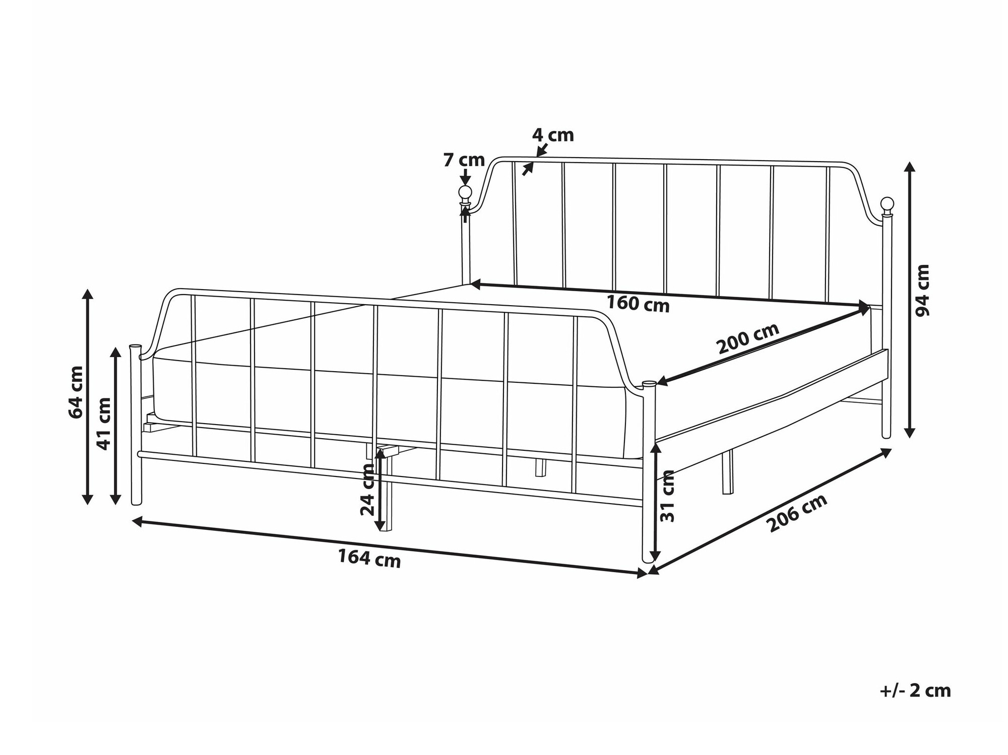 Postelja Berwyn 1993 (Črna)
