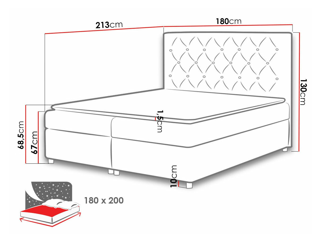 Boxspring postelja Domus (Primo 8801)