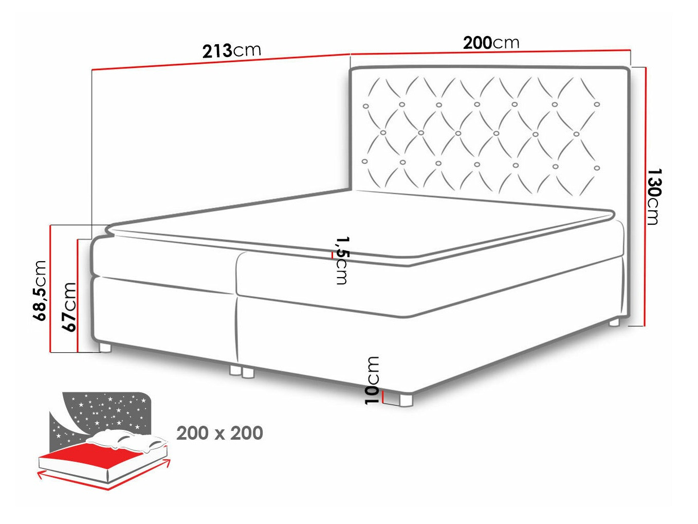 Boxspring postelja Domus (Primo 8801)
