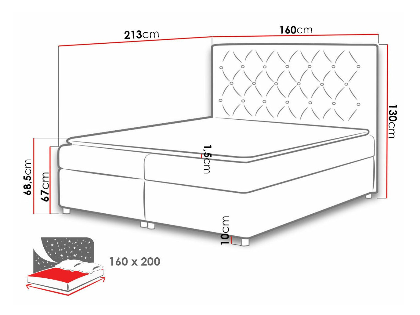 Boxspring postelja Domus (Primo 8804)