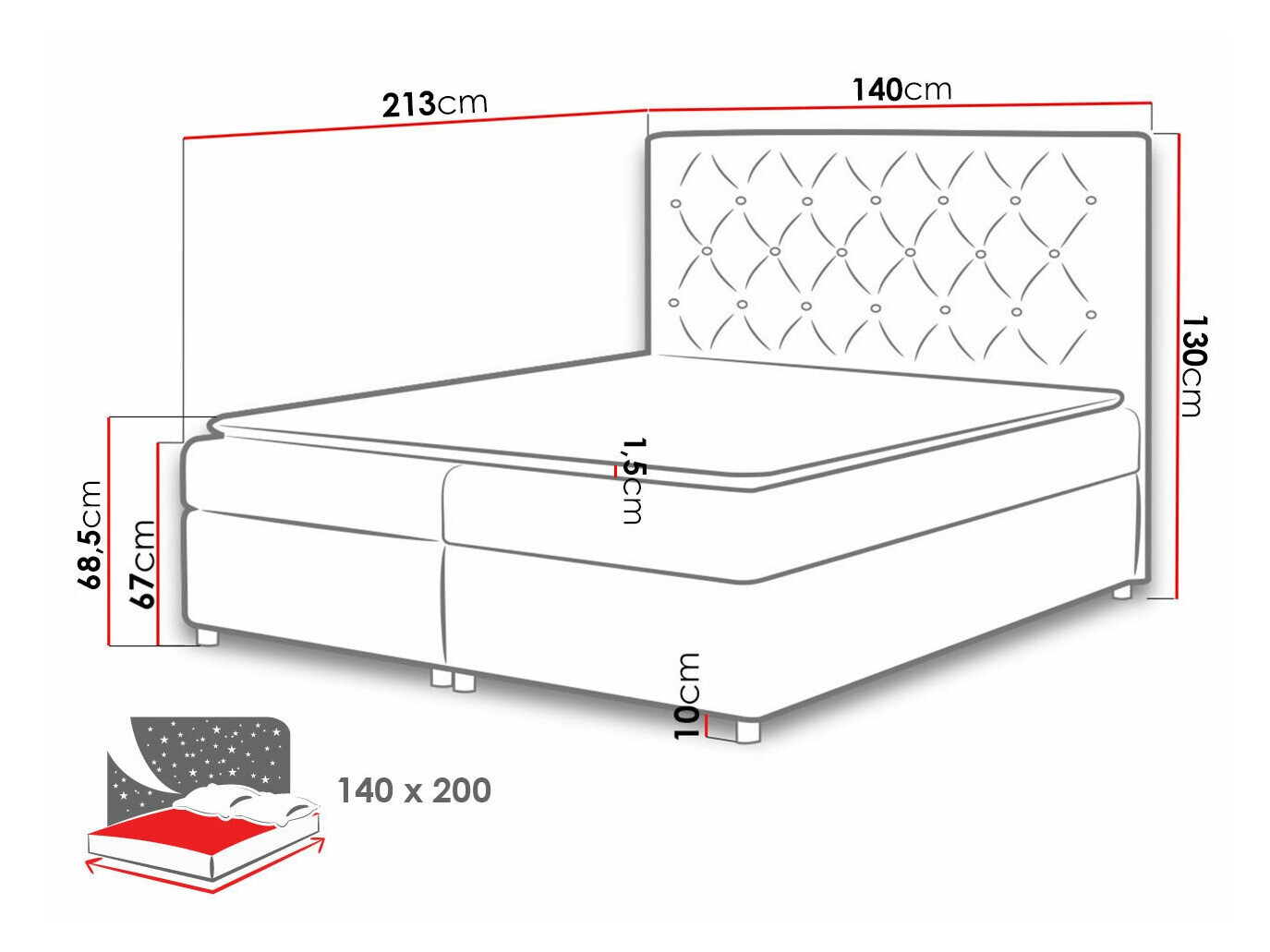 Boxspring postelja Domus (Primo 8804)