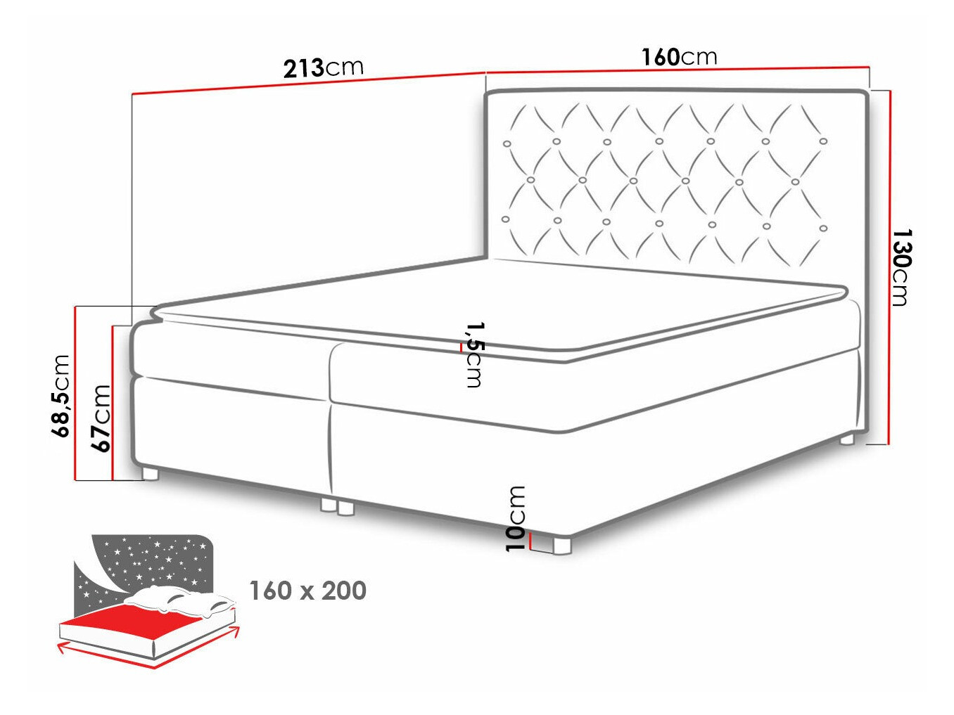 Boxspring postelja Domus (Primo 8809)