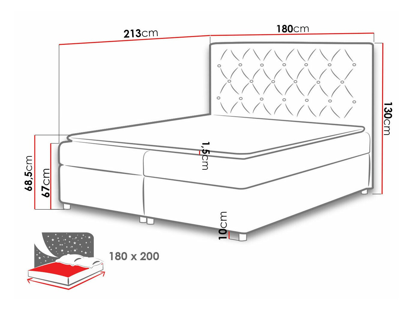 Boxspring postelja Domus (Primo 8809)