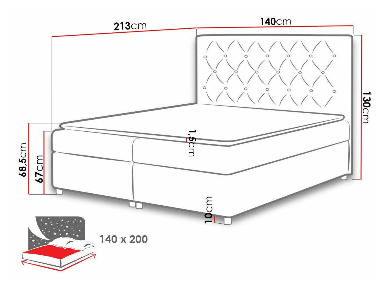 Boxspring postelja Domus (Primo 8809)