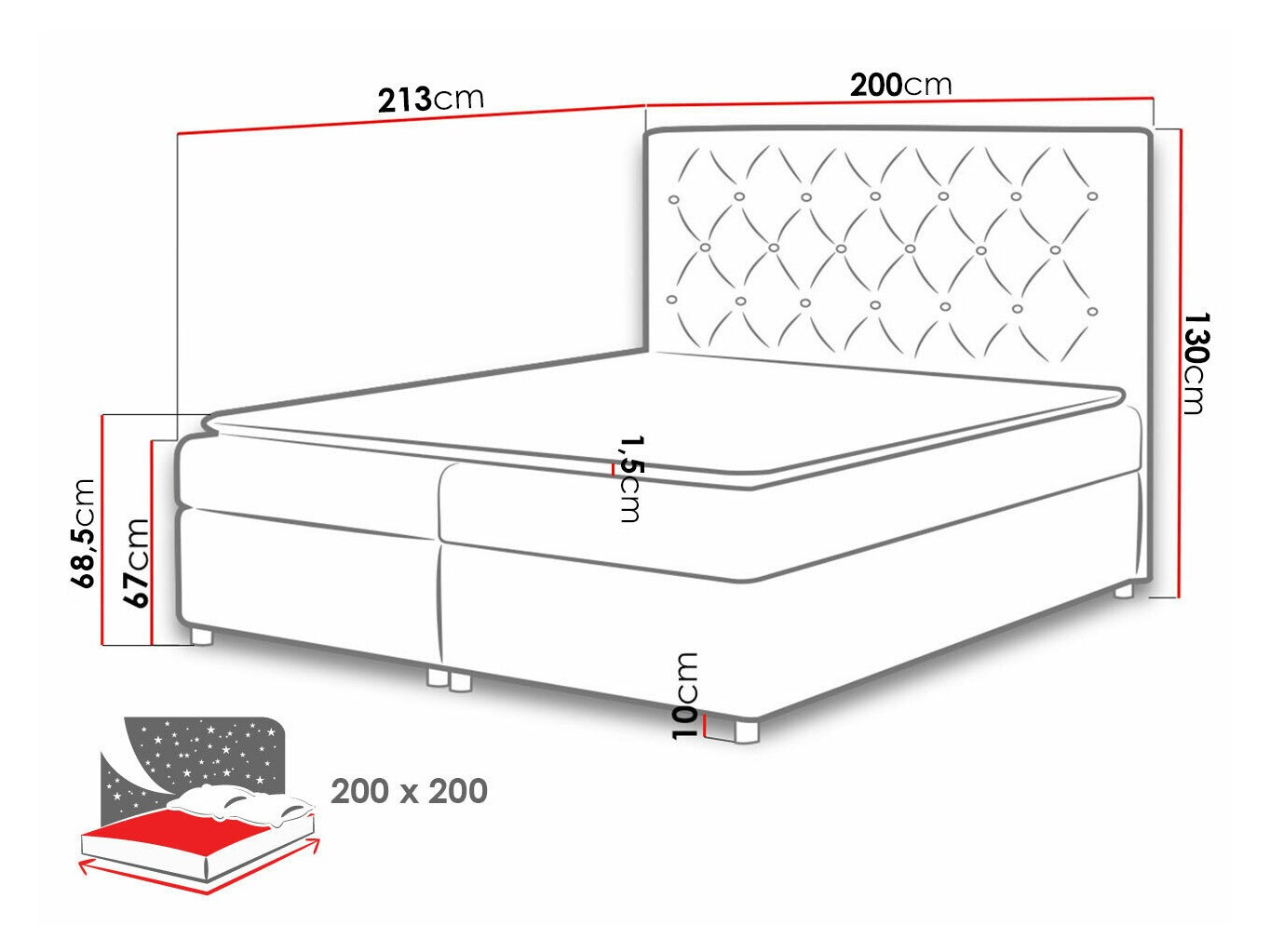 Boxspring postelja Domus (Primo 8809)
