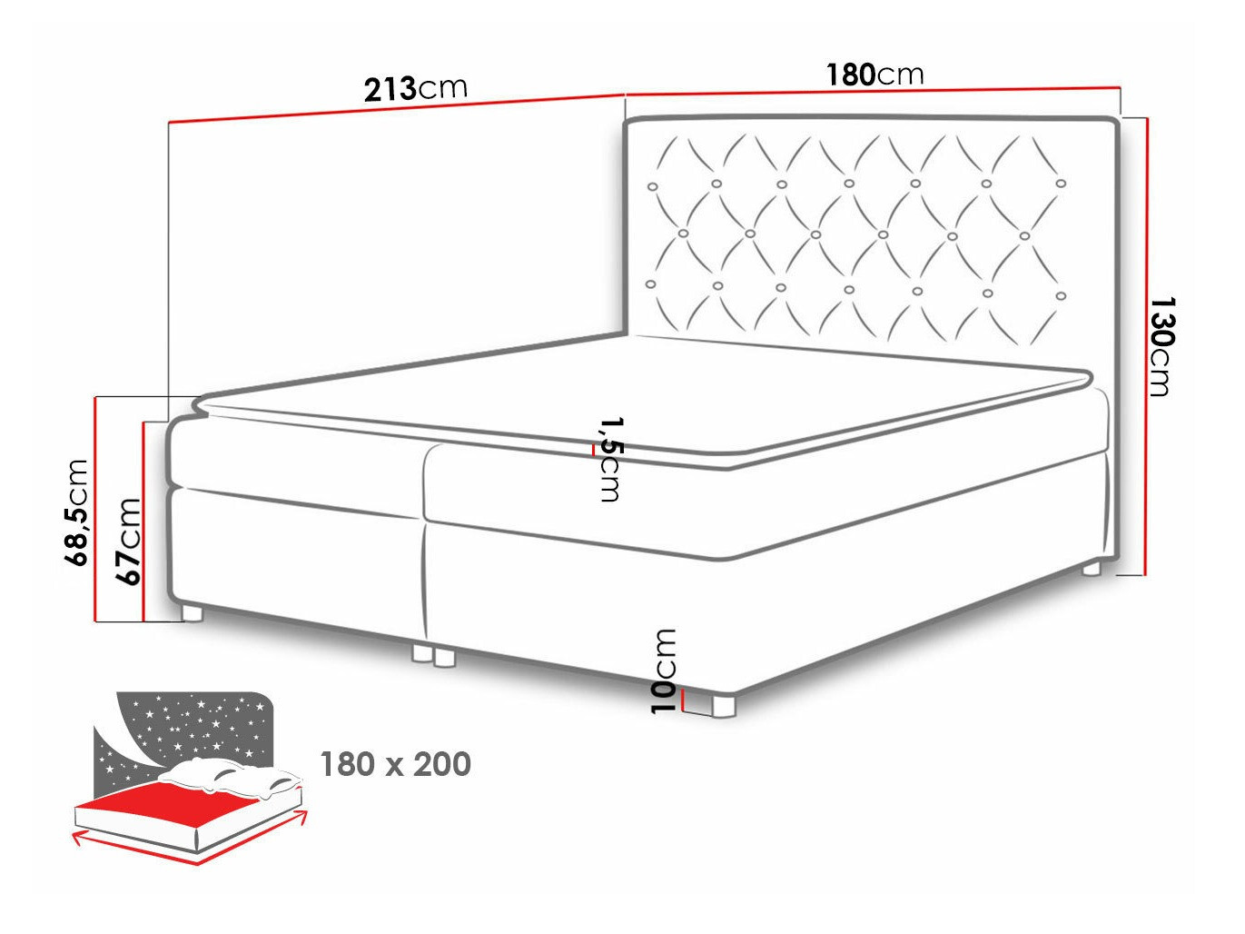 Boxspring postelja Domus (Soft 017)