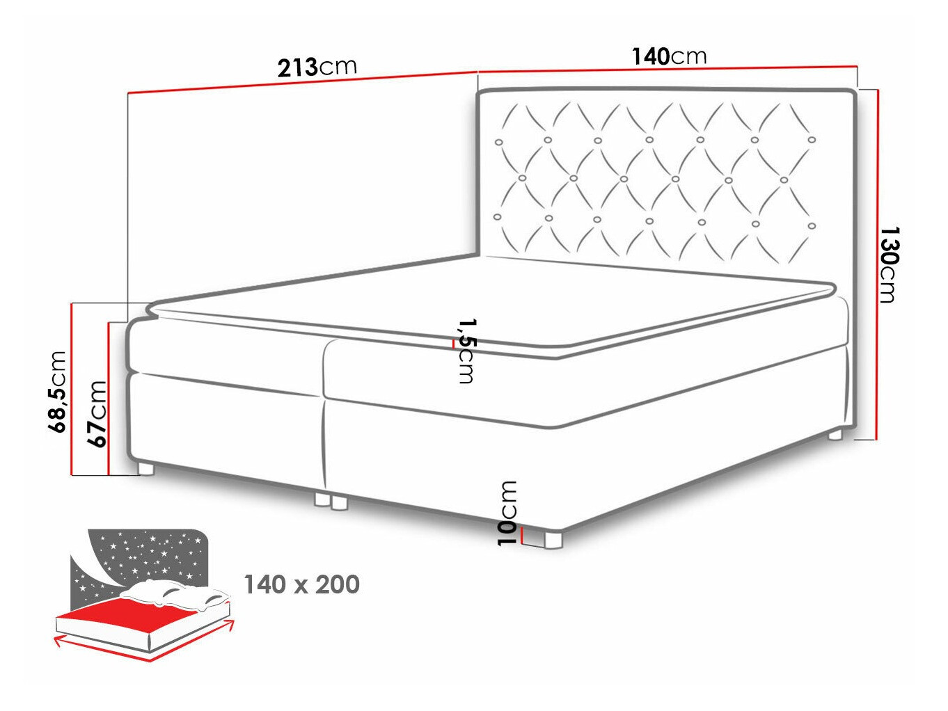 Boxspring postelja Domus (Soft 017)