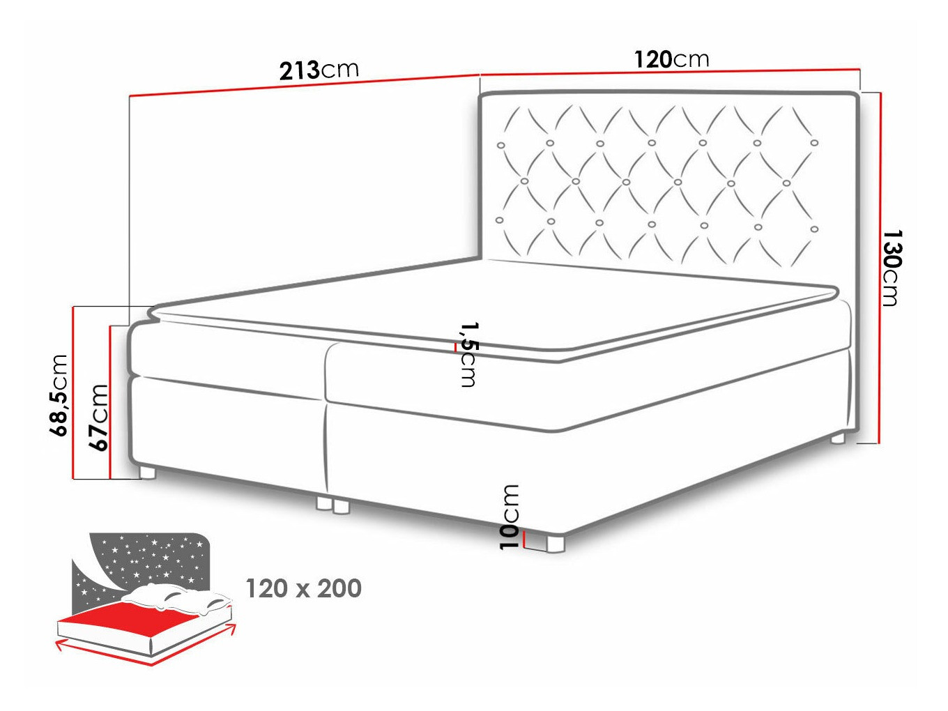 Boxspring postelja Domus (Soft 017)