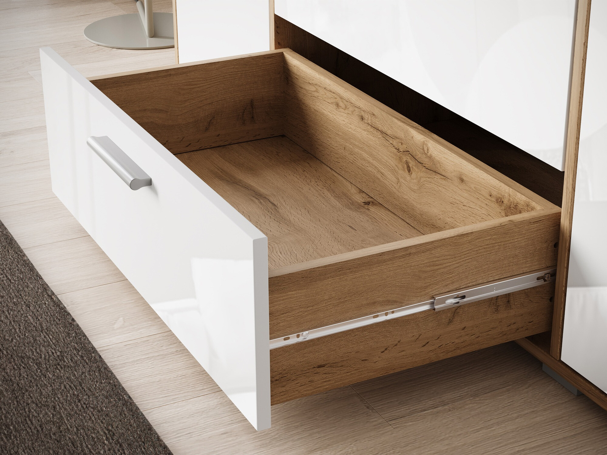 Komoda Sarasota 174 (Wotan hrast + Sijaj bela)