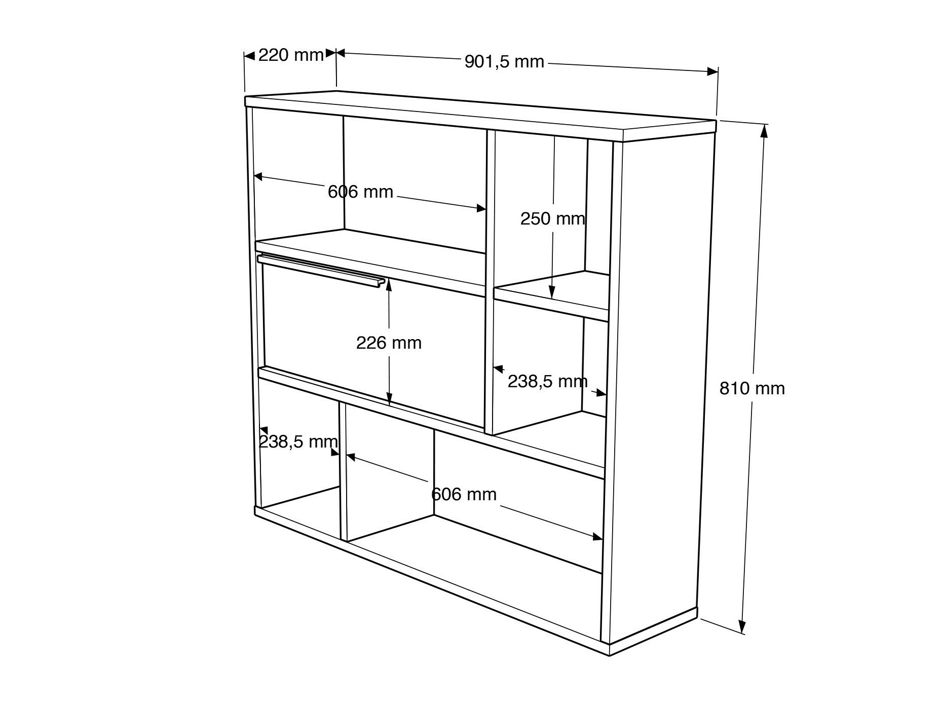 Stenska polica Fertore 104 (Oreh)