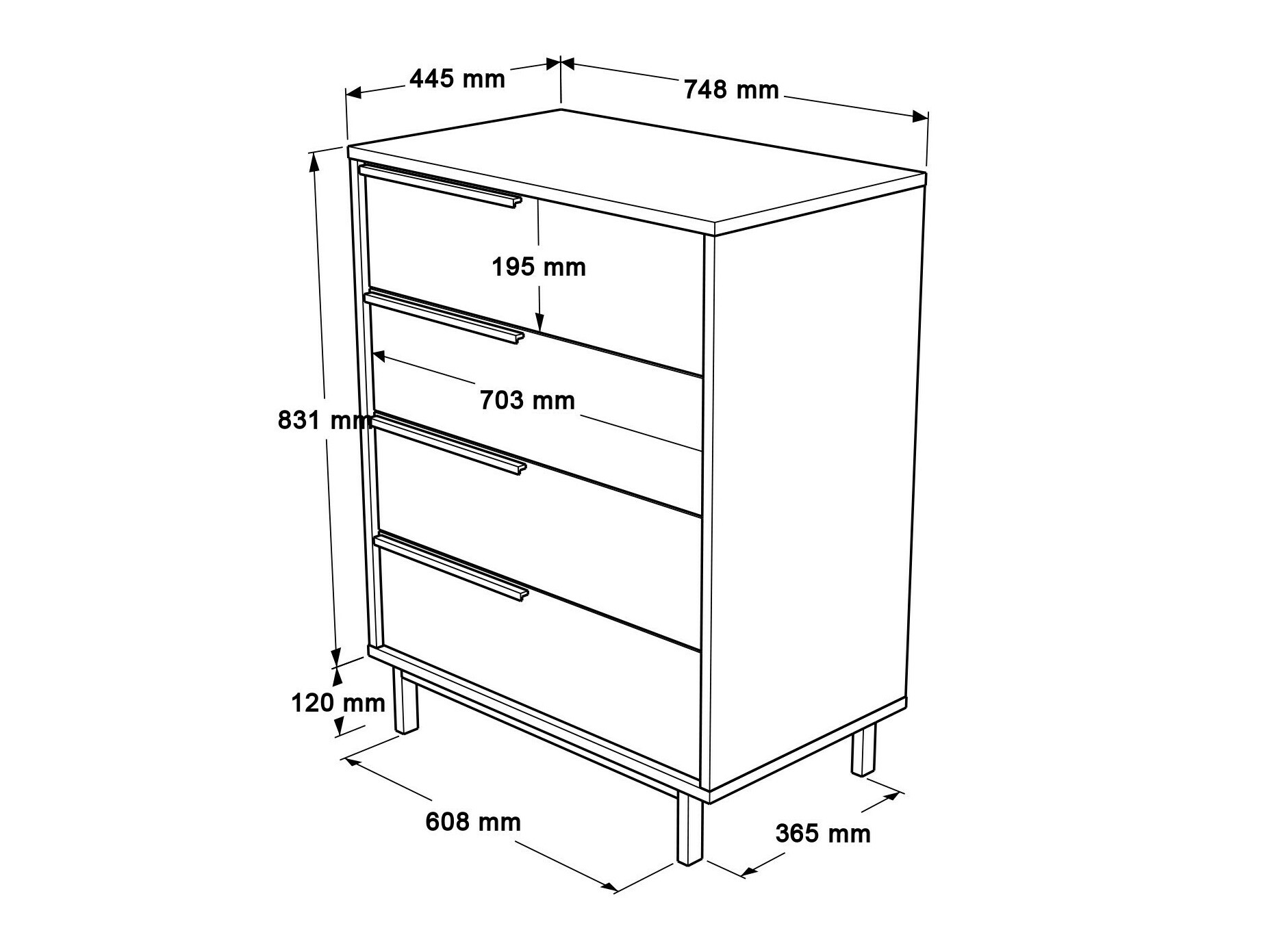 Komoda Fertore 116 (Oreh)