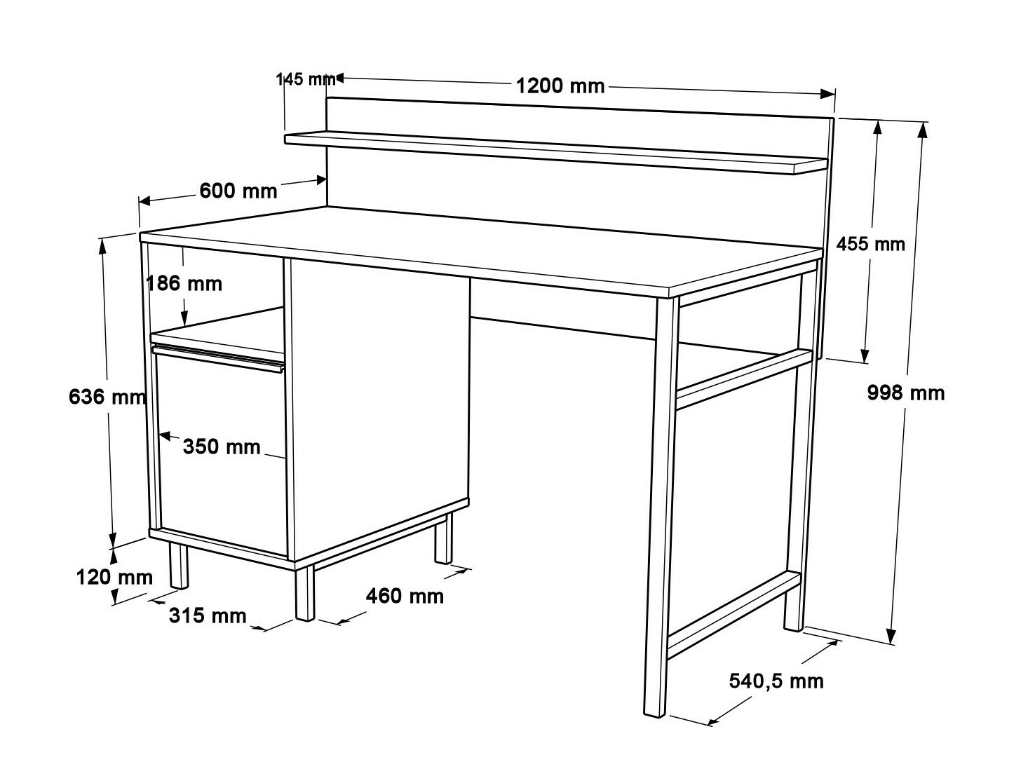 Pisalna miza Fertore 115 (Oreh)