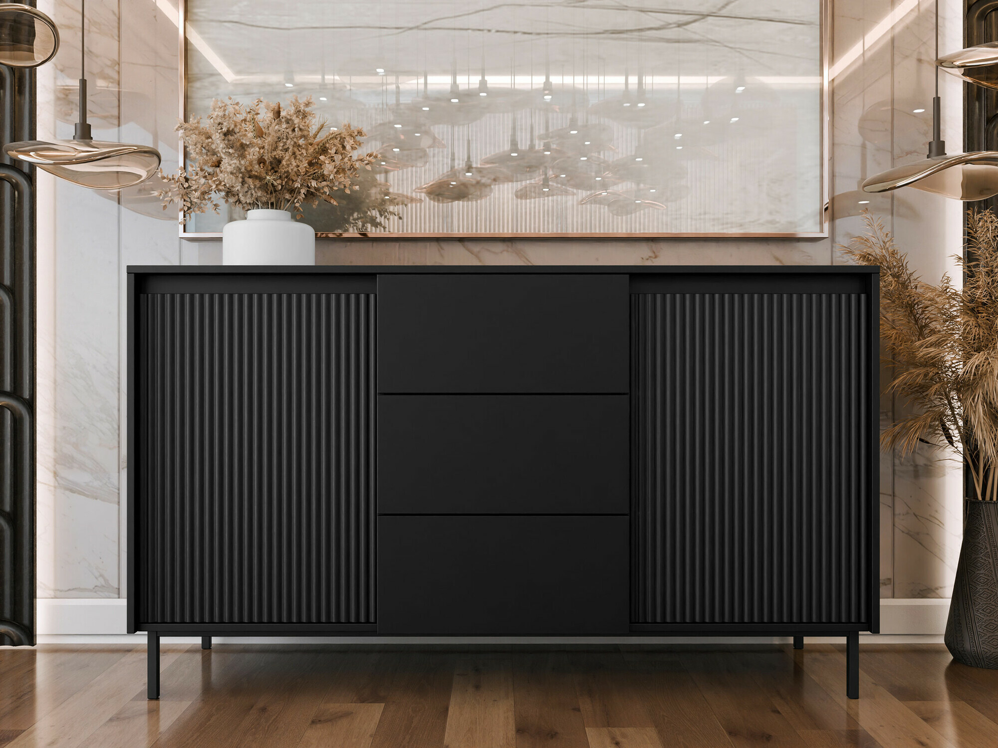 Komoda Comfivo Delruva I (Črna)