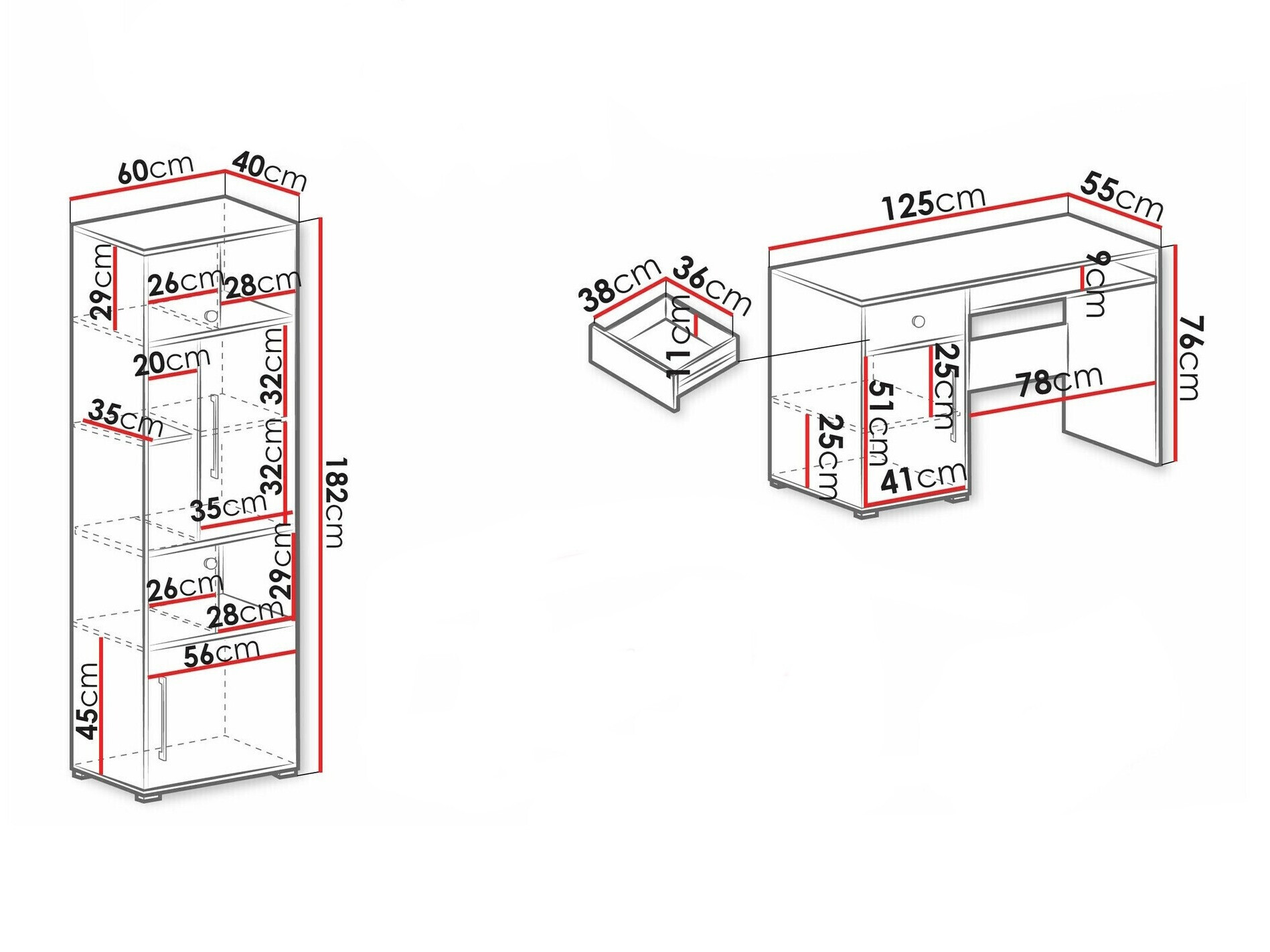 Komplet pohištva za otroško sobo Omaha U129