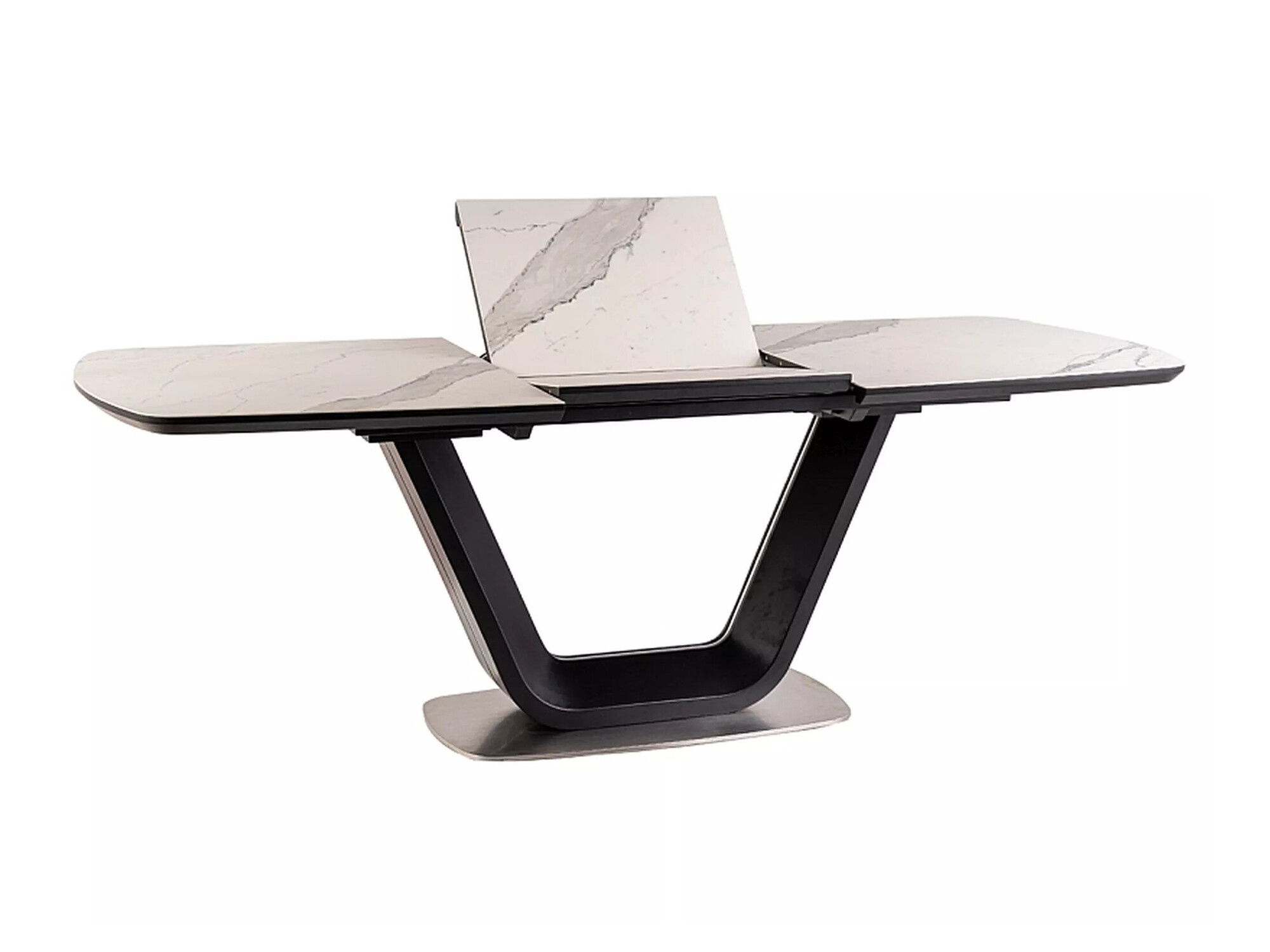 Miza Detroit 116 (Beli marmor + Črna)