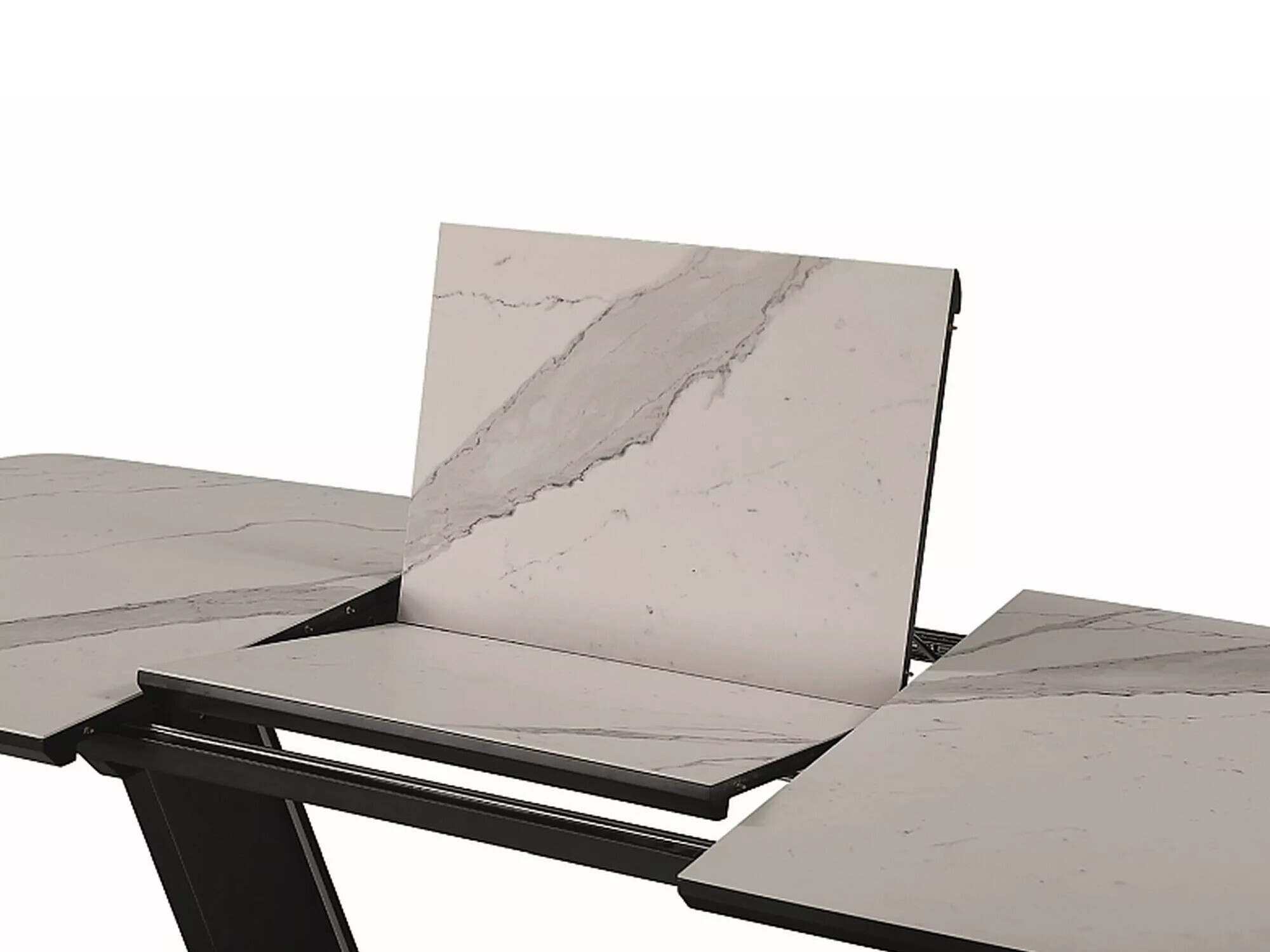 Miza Detroit 116 (Beli marmor + Črna)