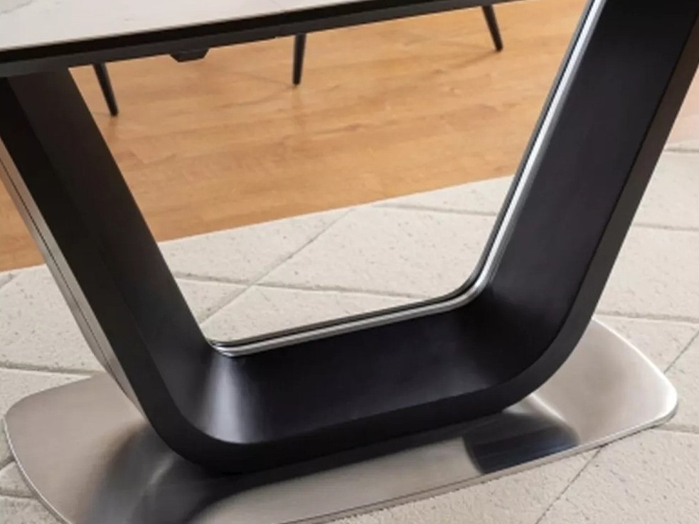 Miza Detroit 116 (Beli marmor + Črna)